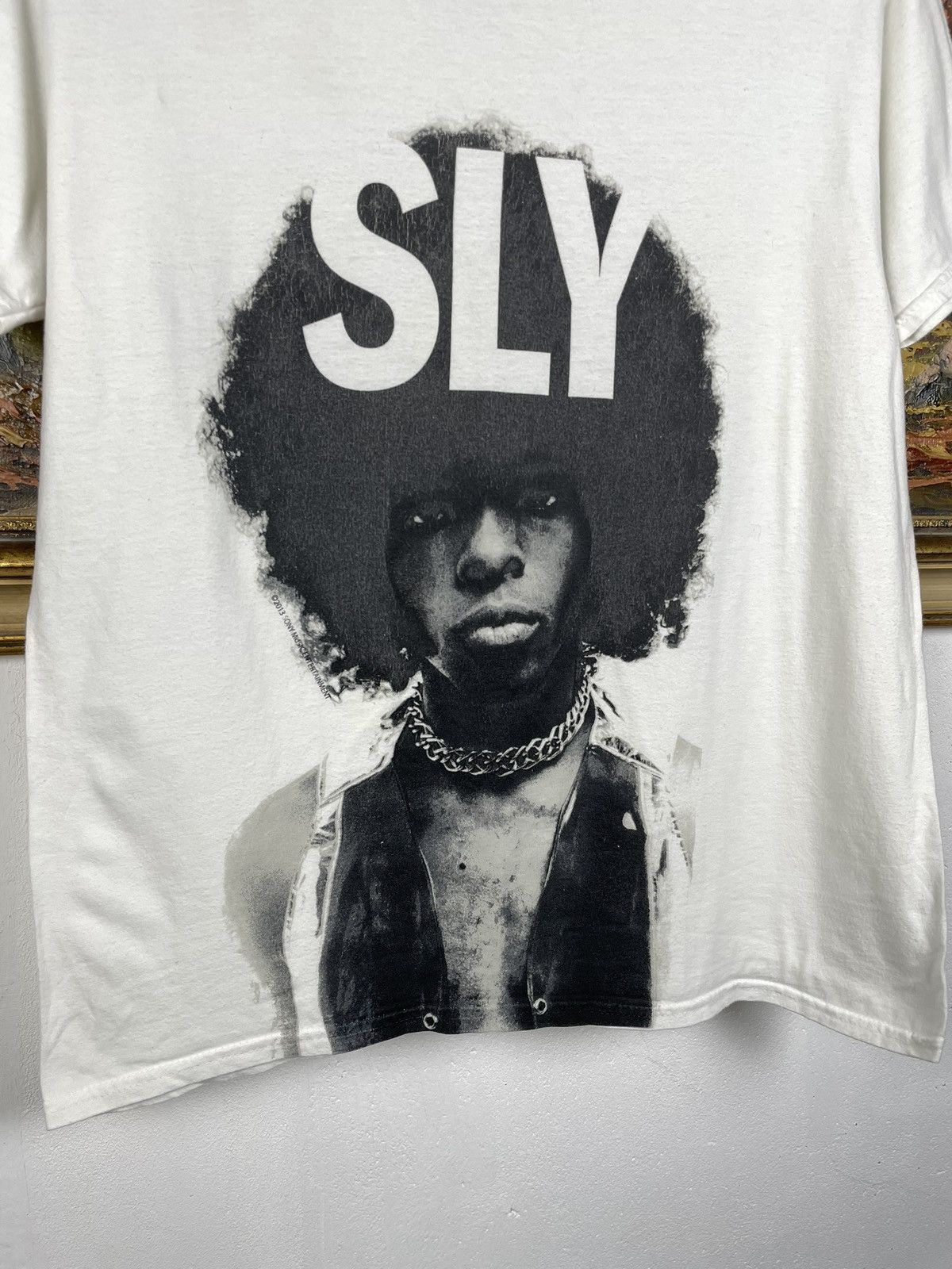 Vintage SLY The Family Stone Men Portrait Vintage Y2k White Tee Band Size US M / EU 48-50 / 2 - 7 Thumbnail