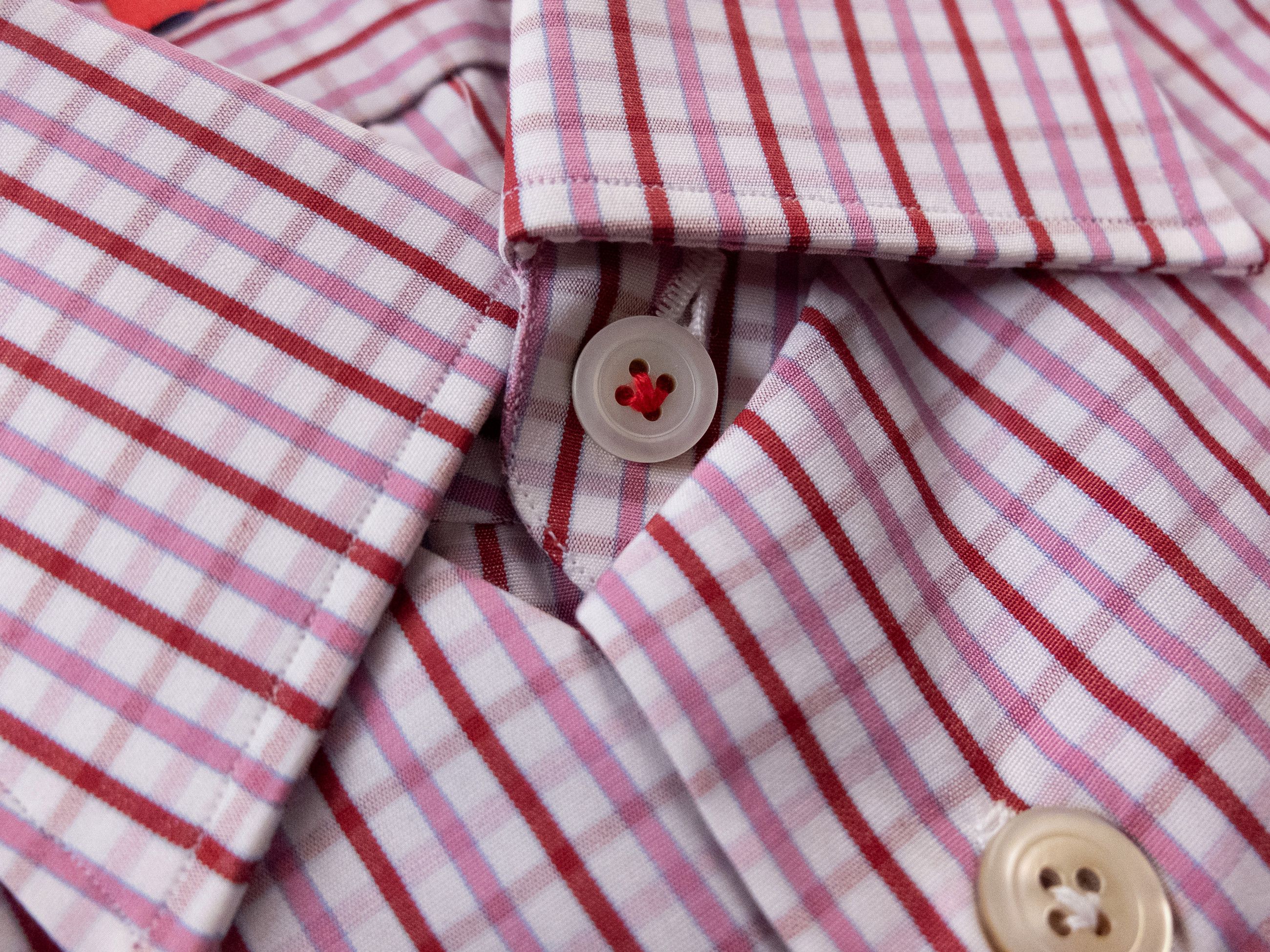 Kiton KITON Cipa Napoli pink plaid cotton dress shirt 40 / 15.75 Size US M / EU 48-50 / 2 - 3 Thumbnail