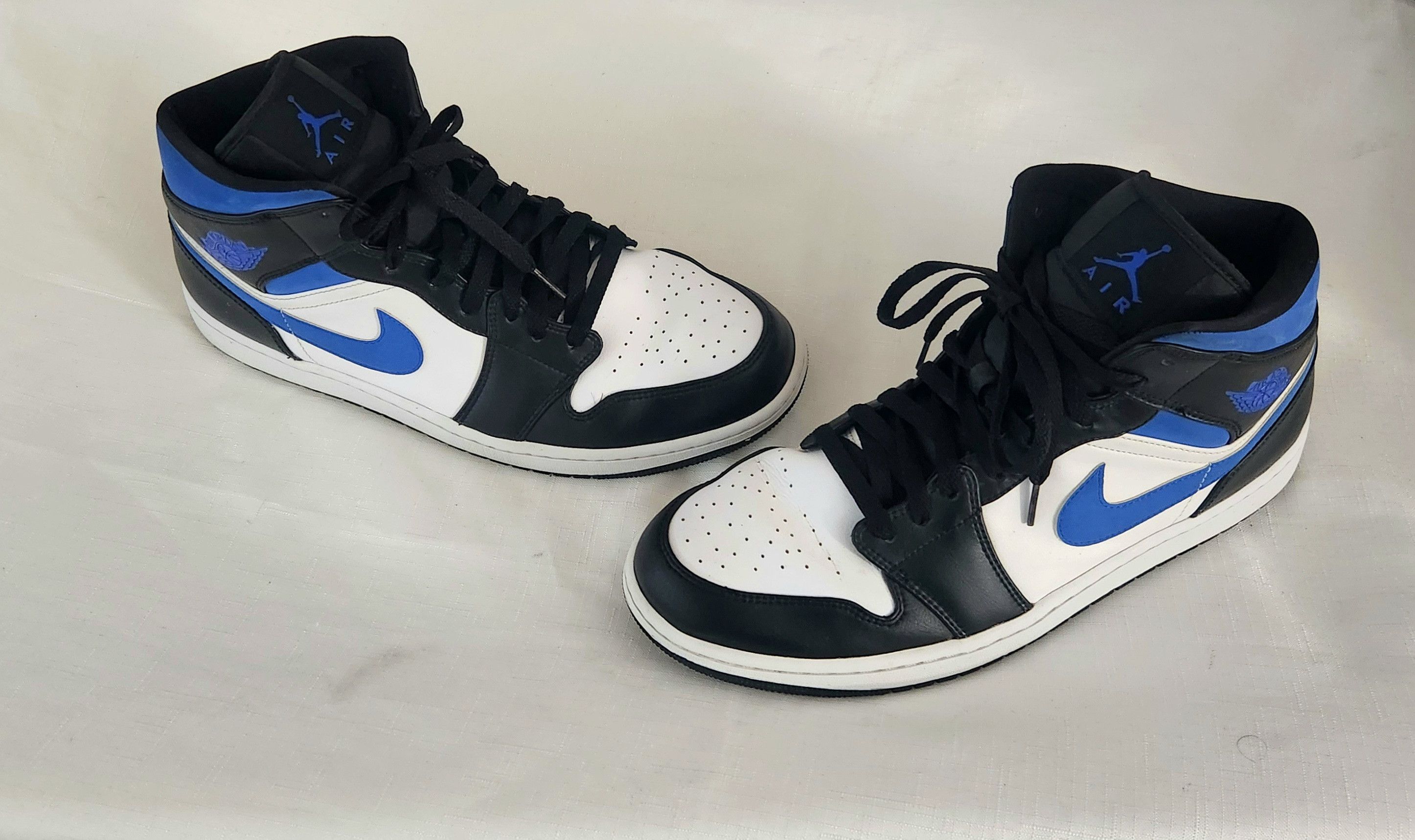 Jordan Brand × Nike Nike Air Jordan Retro 1 Mid Black Racer Blue 13 554724-140 Size US 13 / EU 46 - 2 Thumbnail