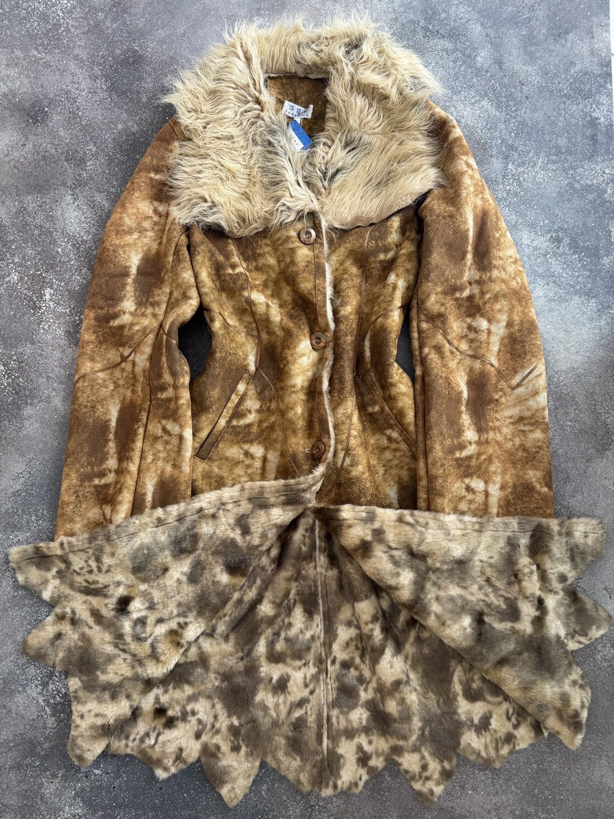 Japanese Brand Japan Vintage Y2K Faux Fur Shearling Style Washed Coat Size L / US 10 / IT 46 - 6 Thumbnail