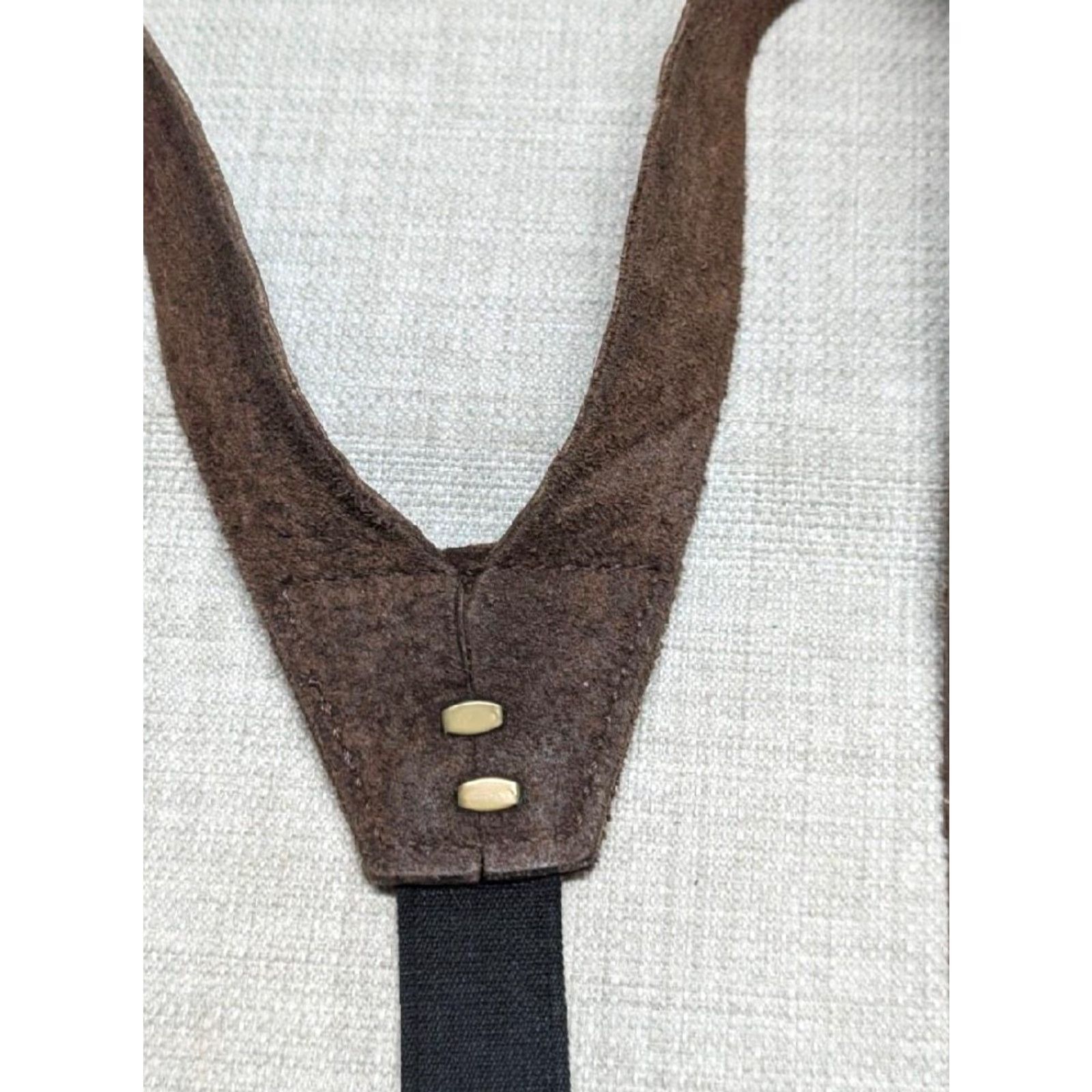 Vintage VINTAGE COWHIDE leather SUSPENDERS brown ONE SIZE adjustable TRIGGER SNAP Mens Suspenders Size ONE SIZE - 8 Thumbnail