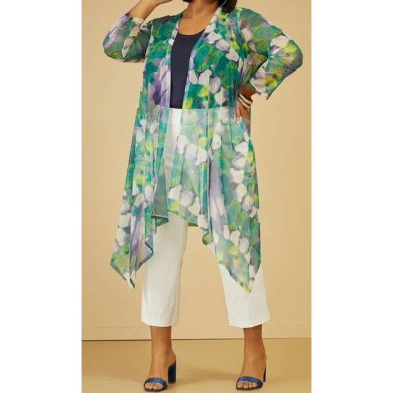Other PLUS SIZE 3X Women’s Abstract Print Mesh Duster |NWT Size 3XL / US 20-22 - 1 Thumbnail