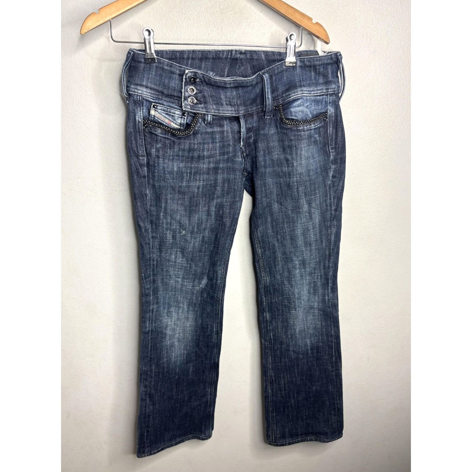 Diesel Diesel Jeans Womens 30 Blue Mid Rise Straight Leg Braided Pocket Denim Size 30" / US 8 / IT 44 - 4 Thumbnail