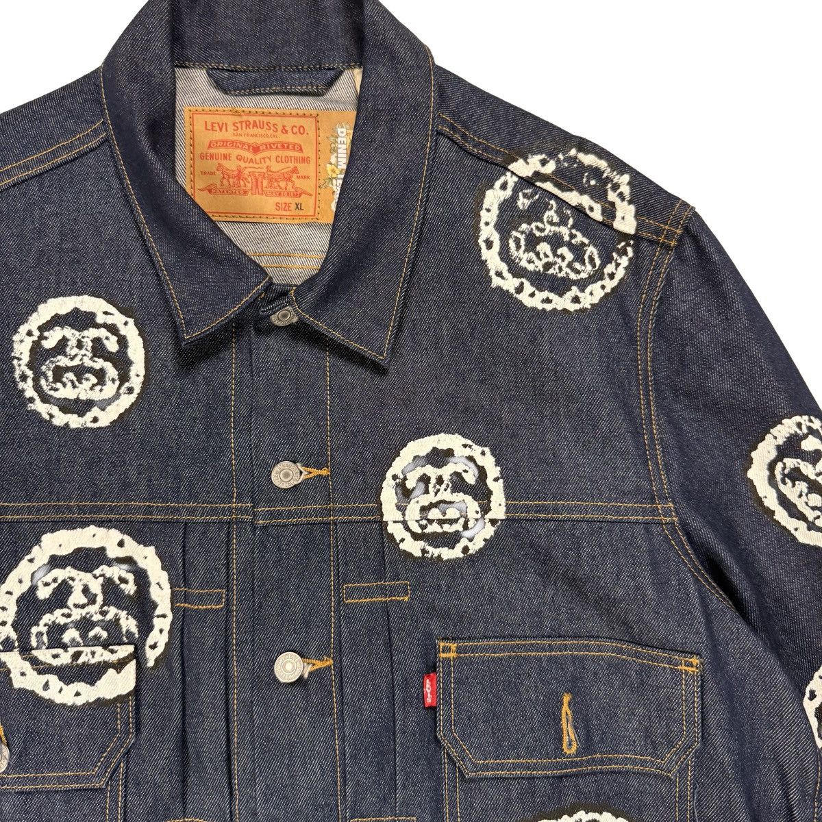DENIM TEARS × Levi's × Stussy Stussy x Denim Tears Levi’s Type 2 Jacket Raw Size US XXL / EU 58 / 5 - 2 Thumbnail