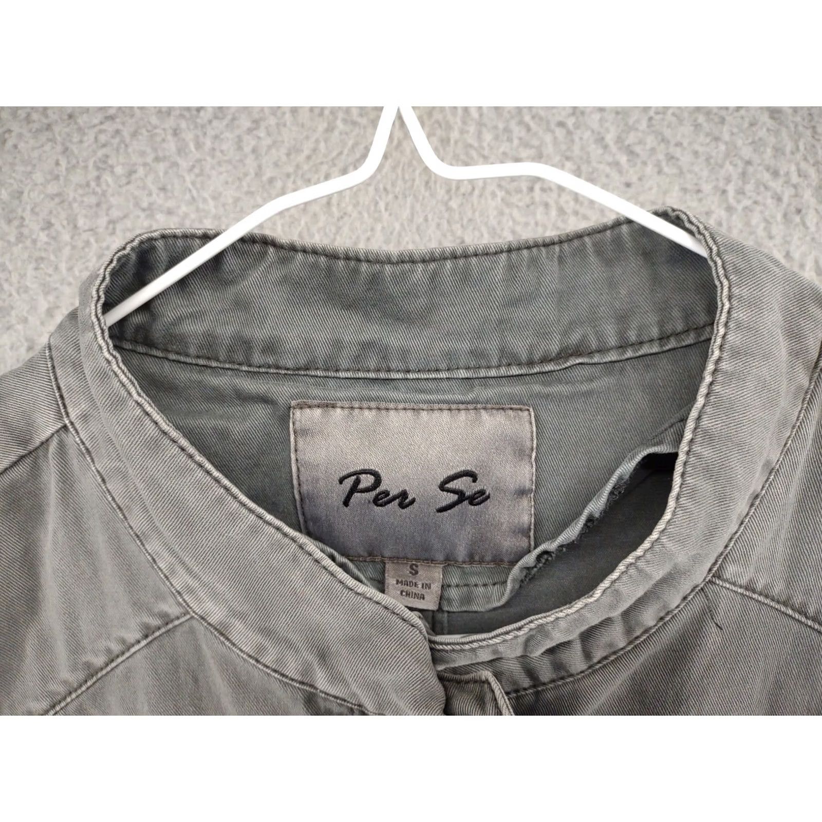 Vintage PER SE Cotton Military Utility Field Women's Snap Zip Jacket Small Gray Army Style Jacket Women Mens? Size S / US 4 / IT 40 - 4 Thumbnail