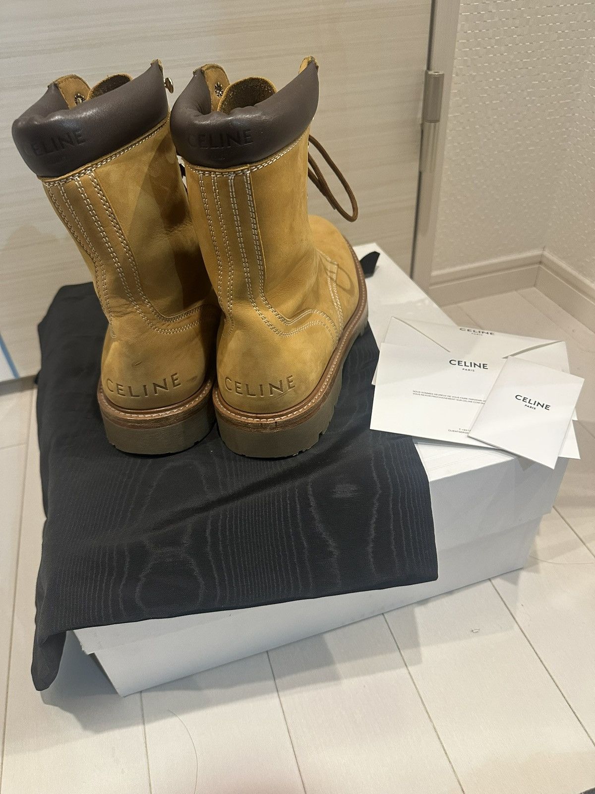 Celine CELINE 21AW KURT 01 High Lace-Up Boots 45 Wheat Nubuck Size US 11.5 / EU 44-45 - 2 Thumbnail
