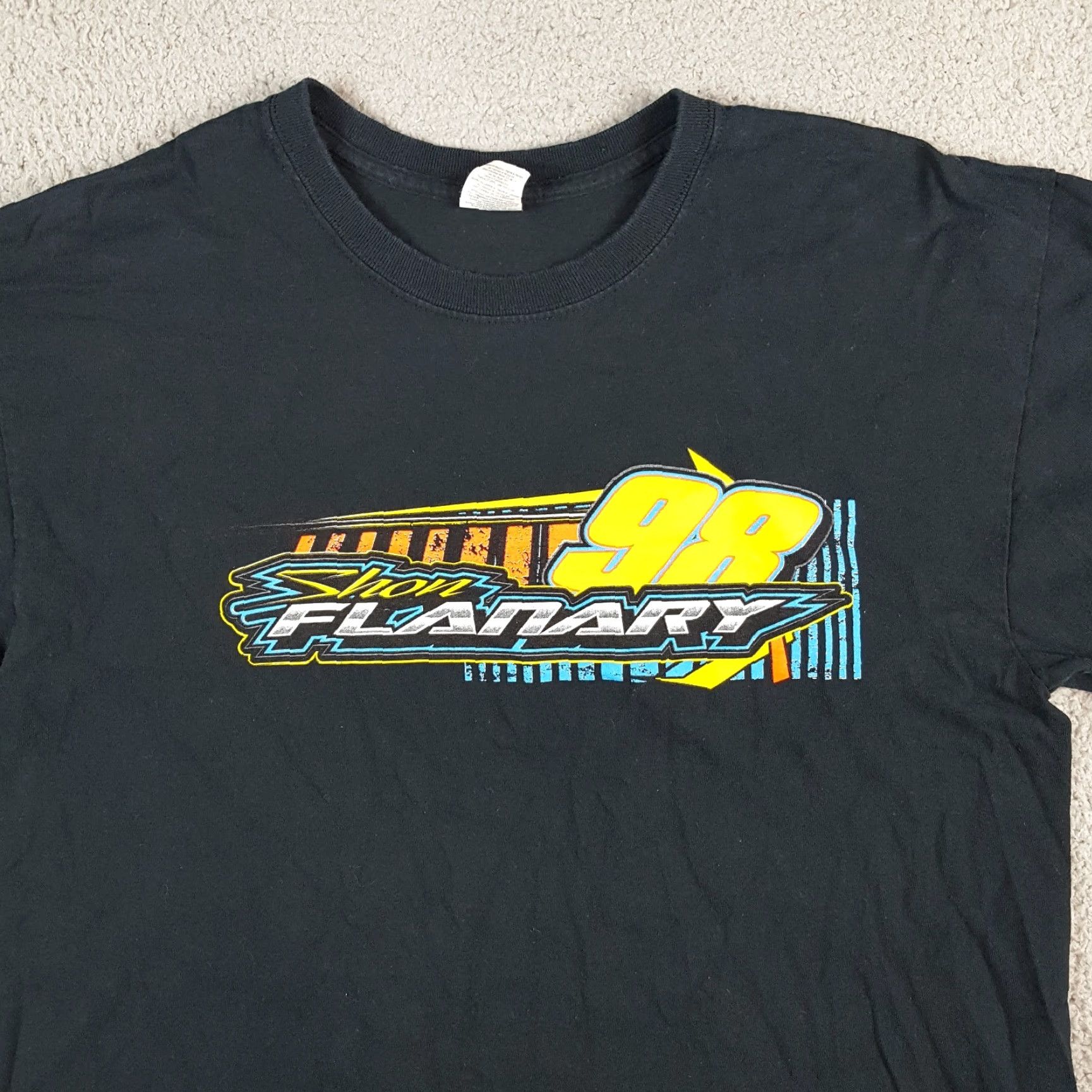 Gildan Shon Flanary NASCAR Racing Black Car Tee Men's Size M Race Retro T Shirt #98 Size US M / EU 48-50 / 2 - 3 Thumbnail
