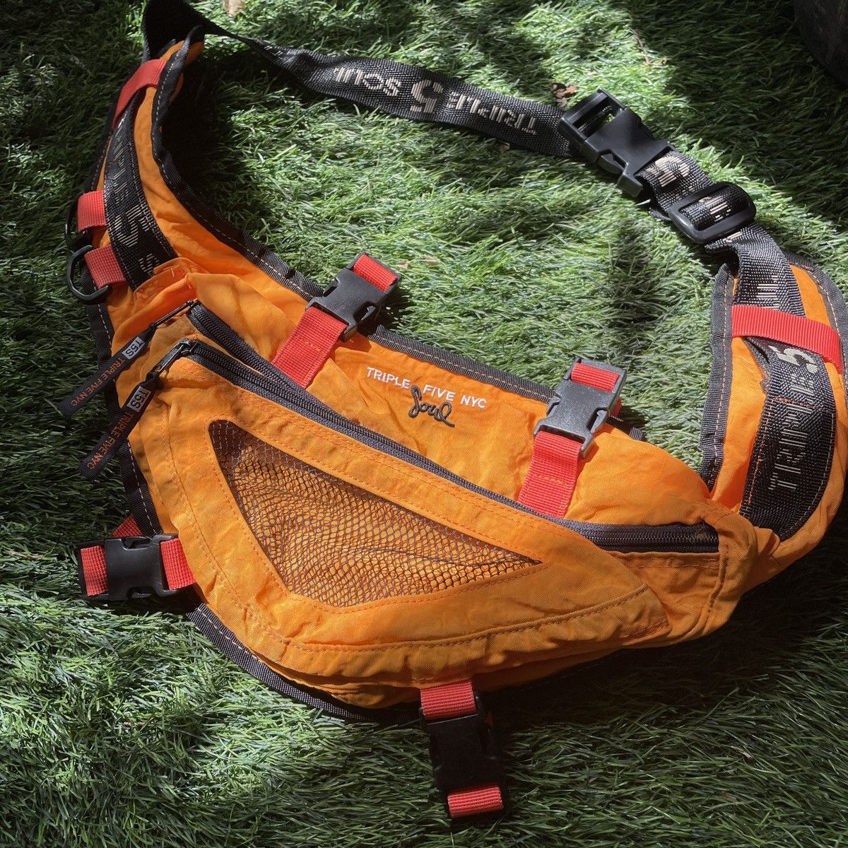 Other Vintage Triple5Soul NYC Orange Nylon Shoulder/Body bag Size 30 - 4 Thumbnail