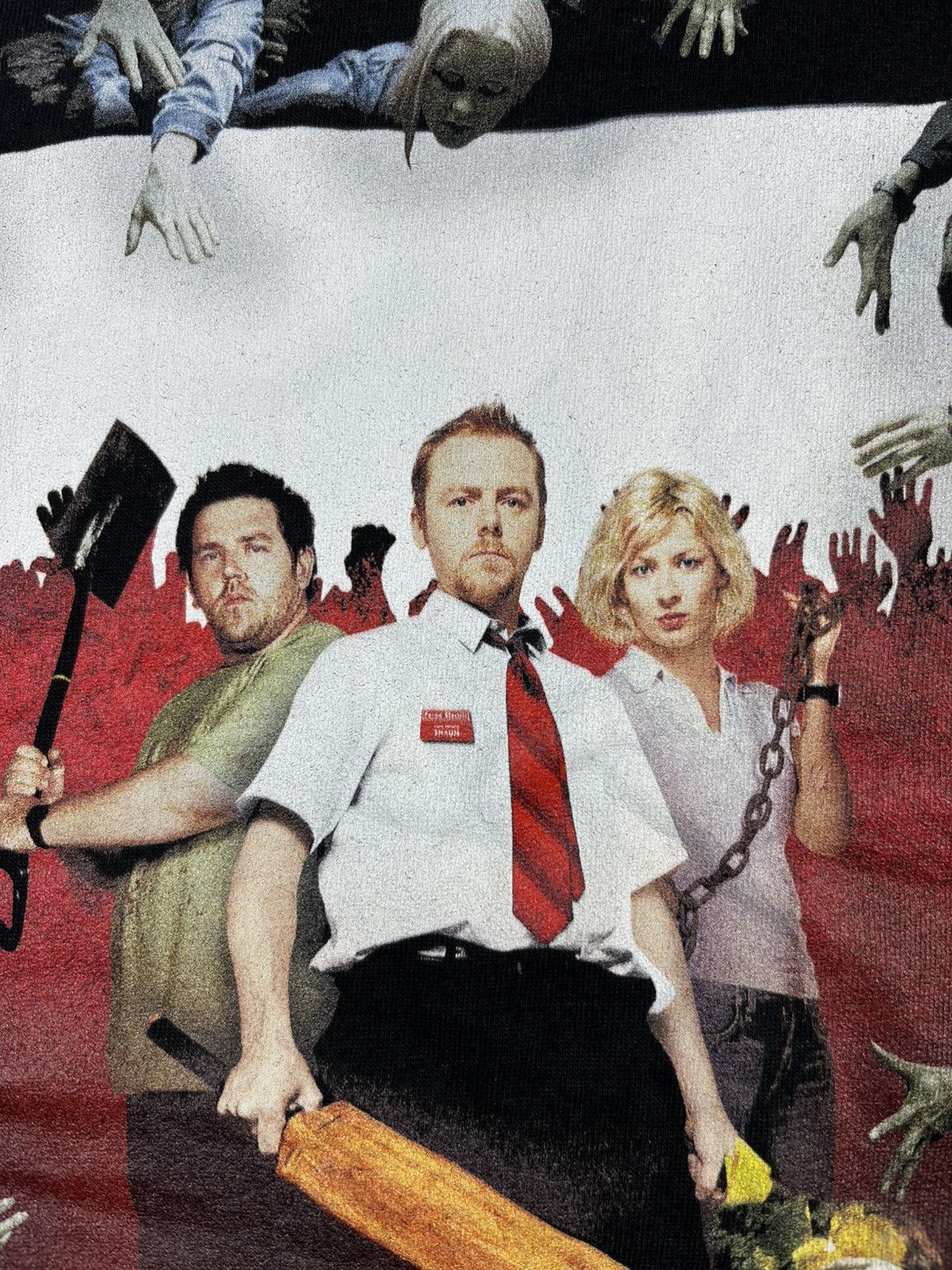 Band Tees Shaun of the Dead Zombie Movie Graphic Tee Black XL Size US XL / EU 56 / 4 - 6 Thumbnail