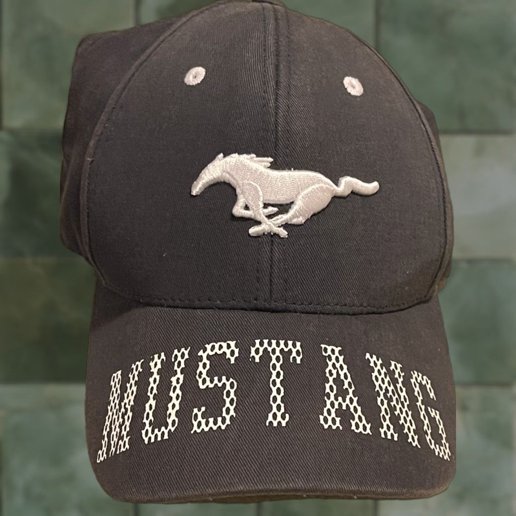 Vintage Ford Mustang Men's Embroidered Pony Logo Hat Cap Baseball Cap Adjustable Twill Cotton Blue/White Cars Logo Size ONE SIZE - 1 Thumbnail