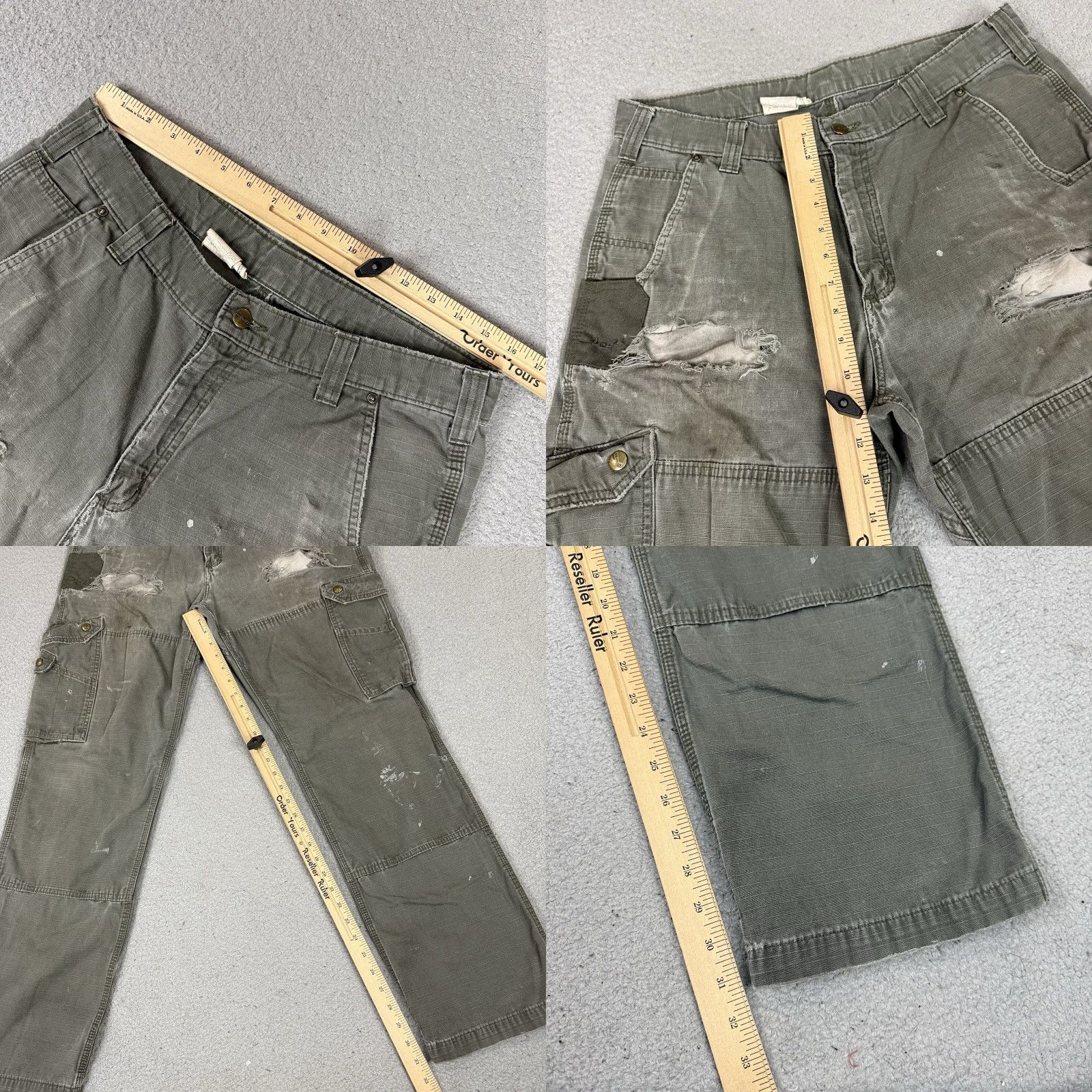 Carhartt Carhartt Pants Mens 34x34 Green Distressed Carpenter Work Wear Relaxed Size US 34 / EU 50 - 10 Thumbnail