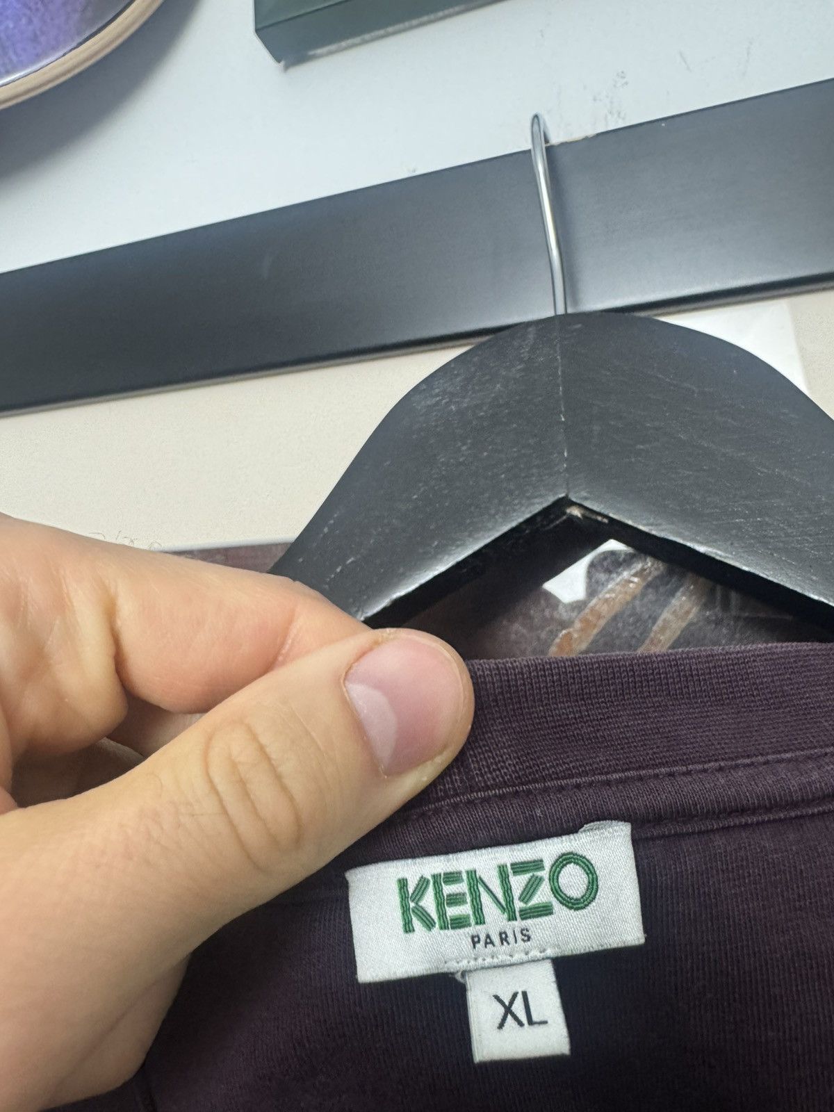 Kenzo Kenzo Paris Logo Tee Designer Burgundy Maroon Luxury Rare Size US XL / EU 56 / 4 - 3 Thumbnail