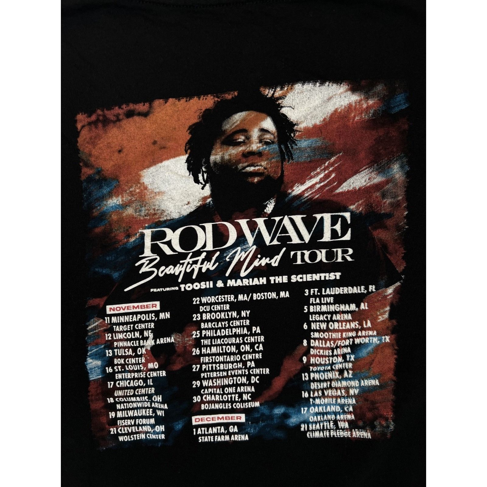 Gildan Rodwave Beautiful Mind Tour T-Shirt Black 2XL Rap Music READ Size US XXL / EU 58 / 5 - 8 Thumbnail