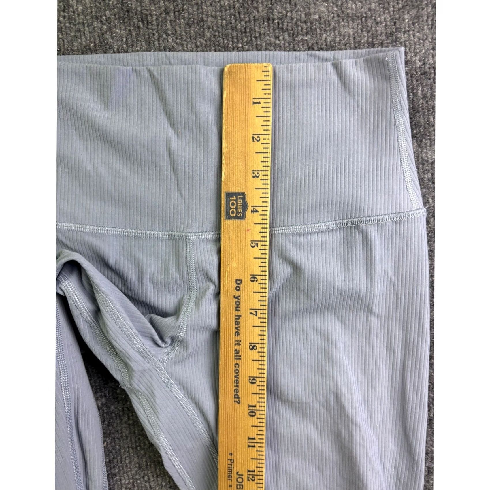 Lululemon Lululemon Ribbed High Rise Leggings Womens 6 Blue Grey Yoga Athletic 7/8 Pant Size 28" / US 6 / IT 42 - 3 Thumbnail