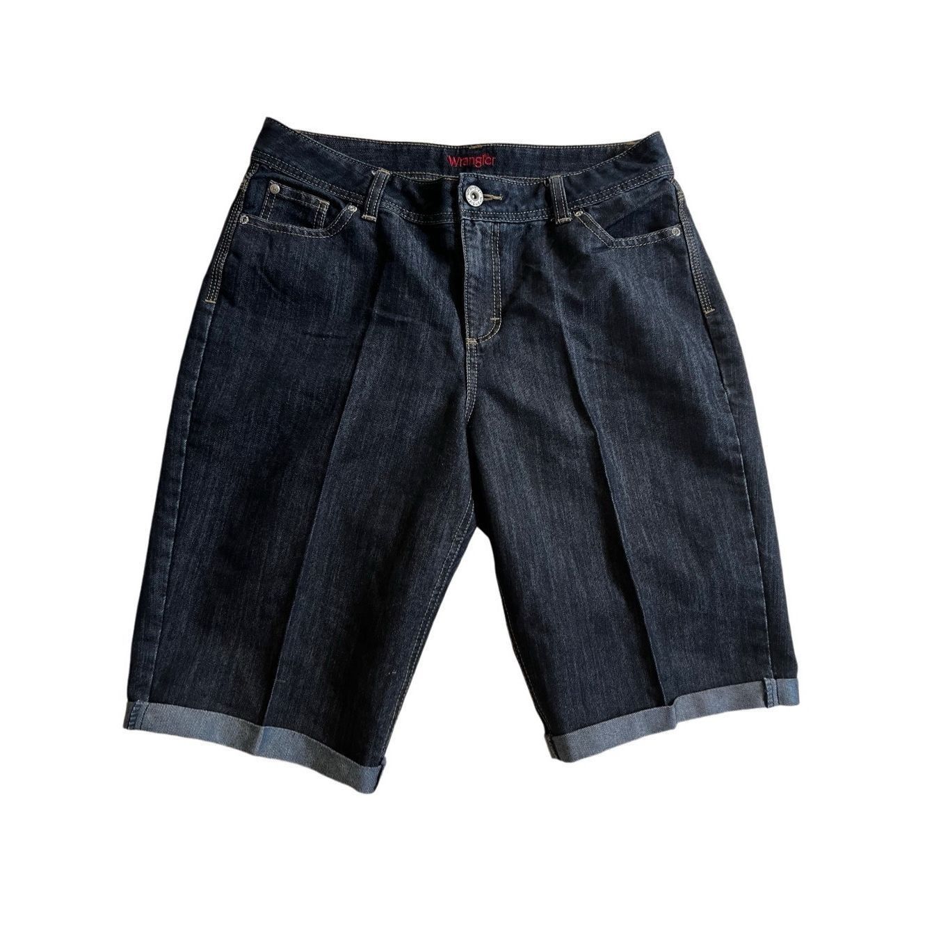 Wrangler Wrangler Women's Denim Dark Wash Shorts size 12 Size 34" / US 12 / IT 48 - 2 Thumbnail