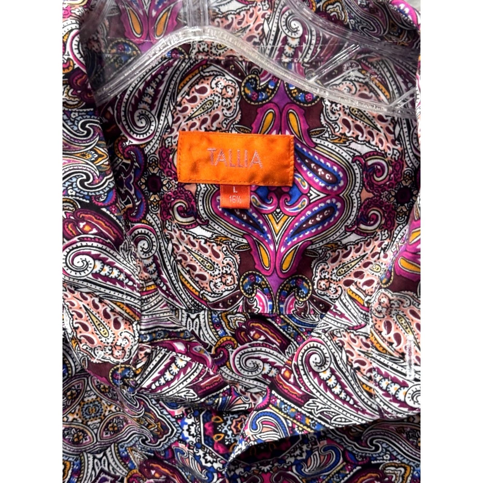 Vintage Talla Uomo Bold paisley LONG SLEEVE SHIRT LarGE SLIM 16.5 X 33/34 Size US L / EU 52-54 / 3 - 3 Thumbnail