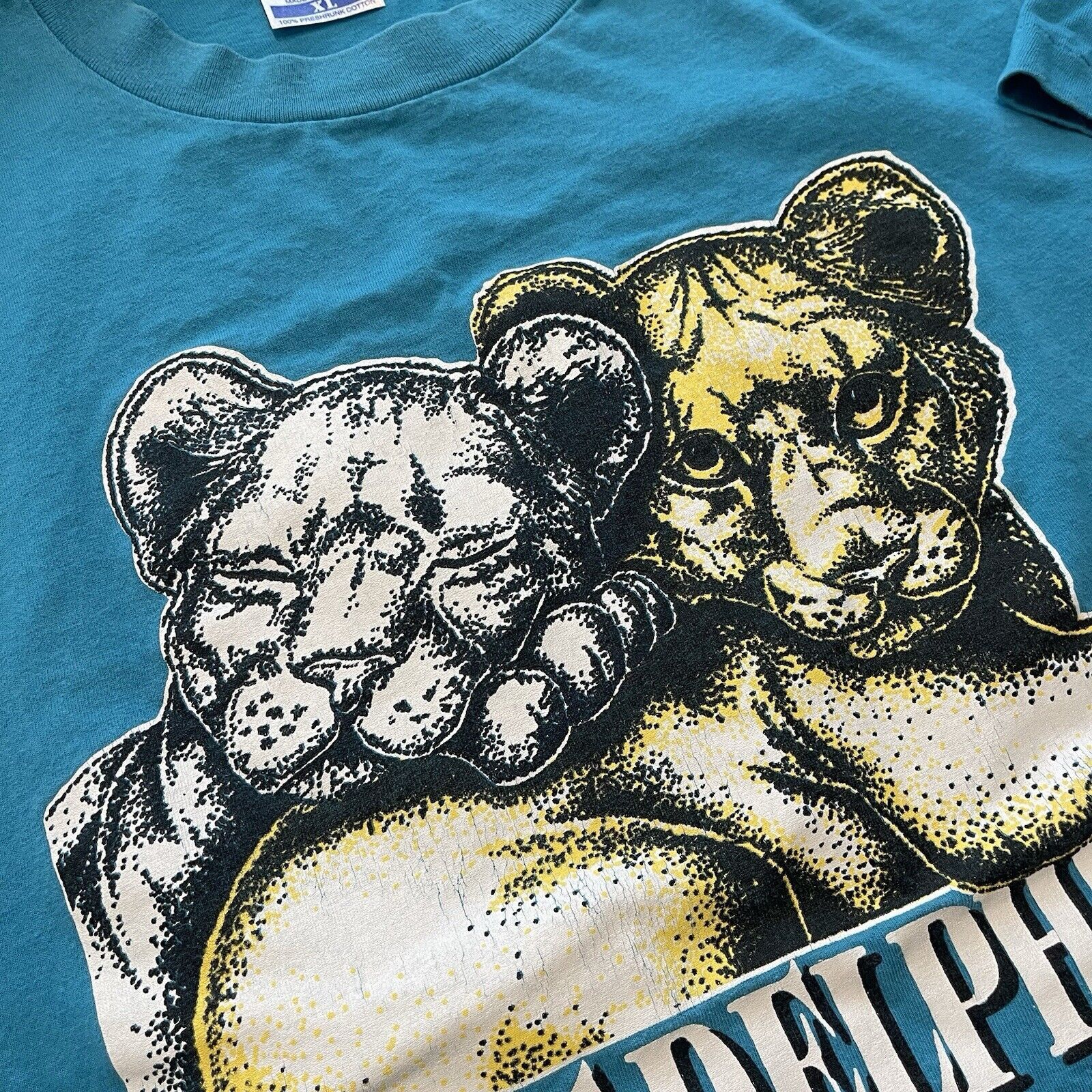 Vintage Vtg 90s PHILADELPHIA ZOO T-Shirt Lion Cub nature animals XL Size US M / EU 48-50 / 2 - 4 Thumbnail