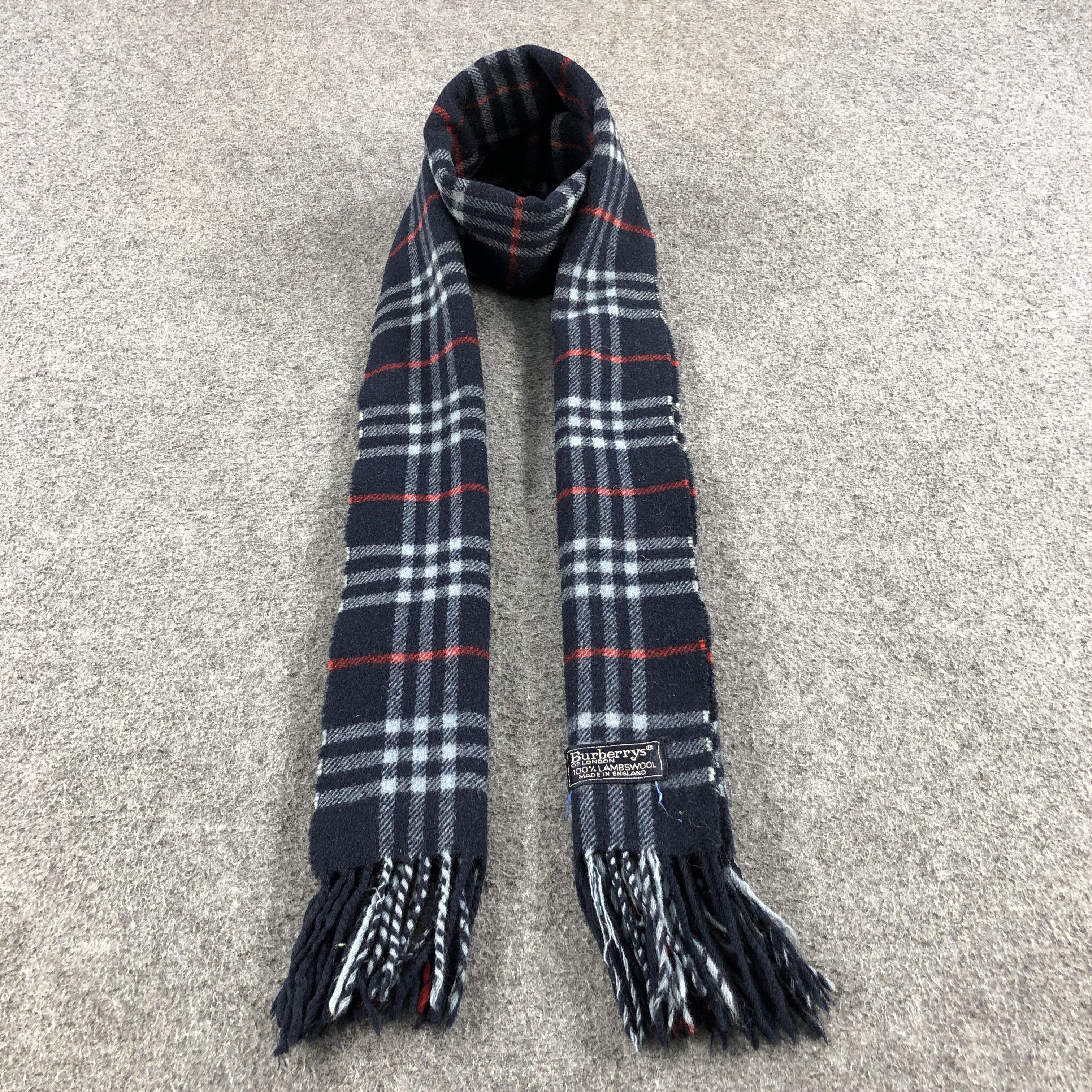 Burberry Burberrys Nova Check Blue Wool Scarf Muffler V647 Size ONE SIZE - 1 Thumbnail