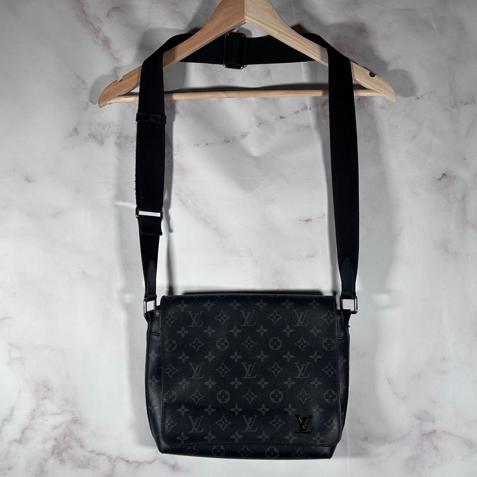 Louis Vuitton Black Monogram Eclipse Messenger Bag, Men's