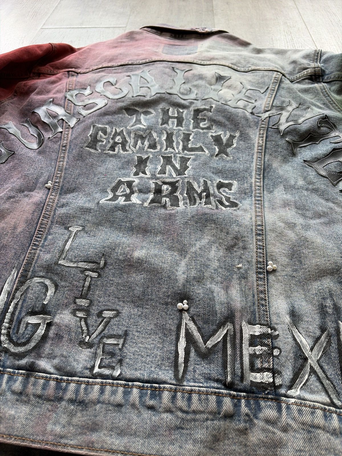 Handmade Reworked denim jacket Size US XXL / EU 58 / 5 - 7 Thumbnail