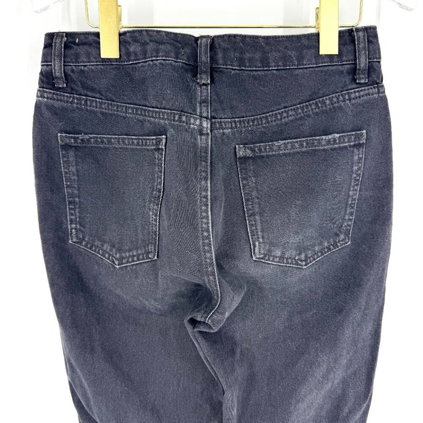 Free People We the Free High Rise Straight Leg Cotton Denim Black 28 Size 28" / US 6 / IT 42 - 5 Thumbnail