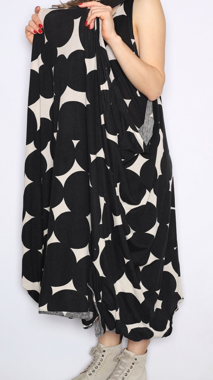 Rundholz Rundholz Black Label Wide Maxi Dress Polka Dot Printed White Size S / US 4 / IT 40 - 4 Thumbnail