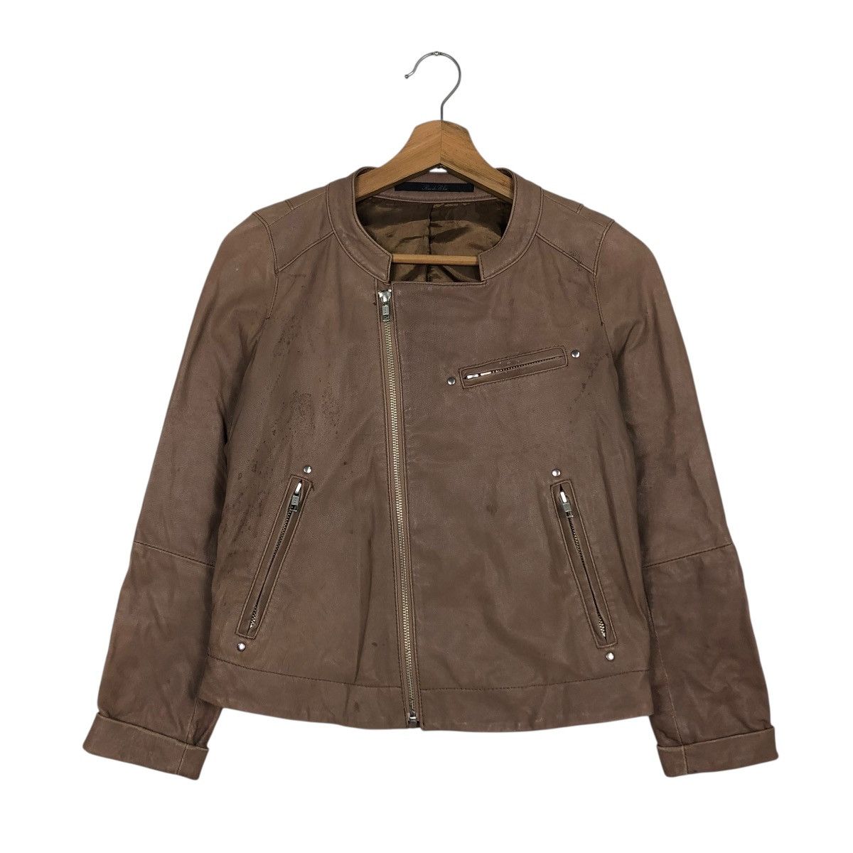 Japanese Brand 🔥CROPPED BIKER LEATHER JACKET RUE DE BLUE ISSEY MIYAKE Size US S / EU 44-46 / 1 - 3 Thumbnail
