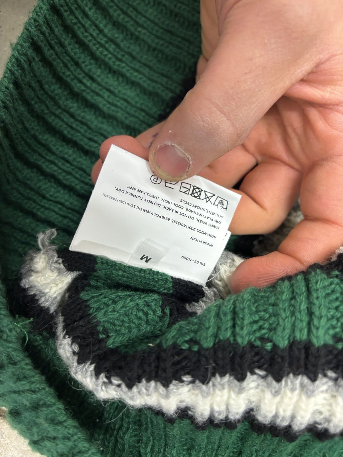ERL ERL Green Striped Knit Sweater – Made in Italy 🇮🇹 Size US M / EU 48-50 / 2 - 6 Thumbnail