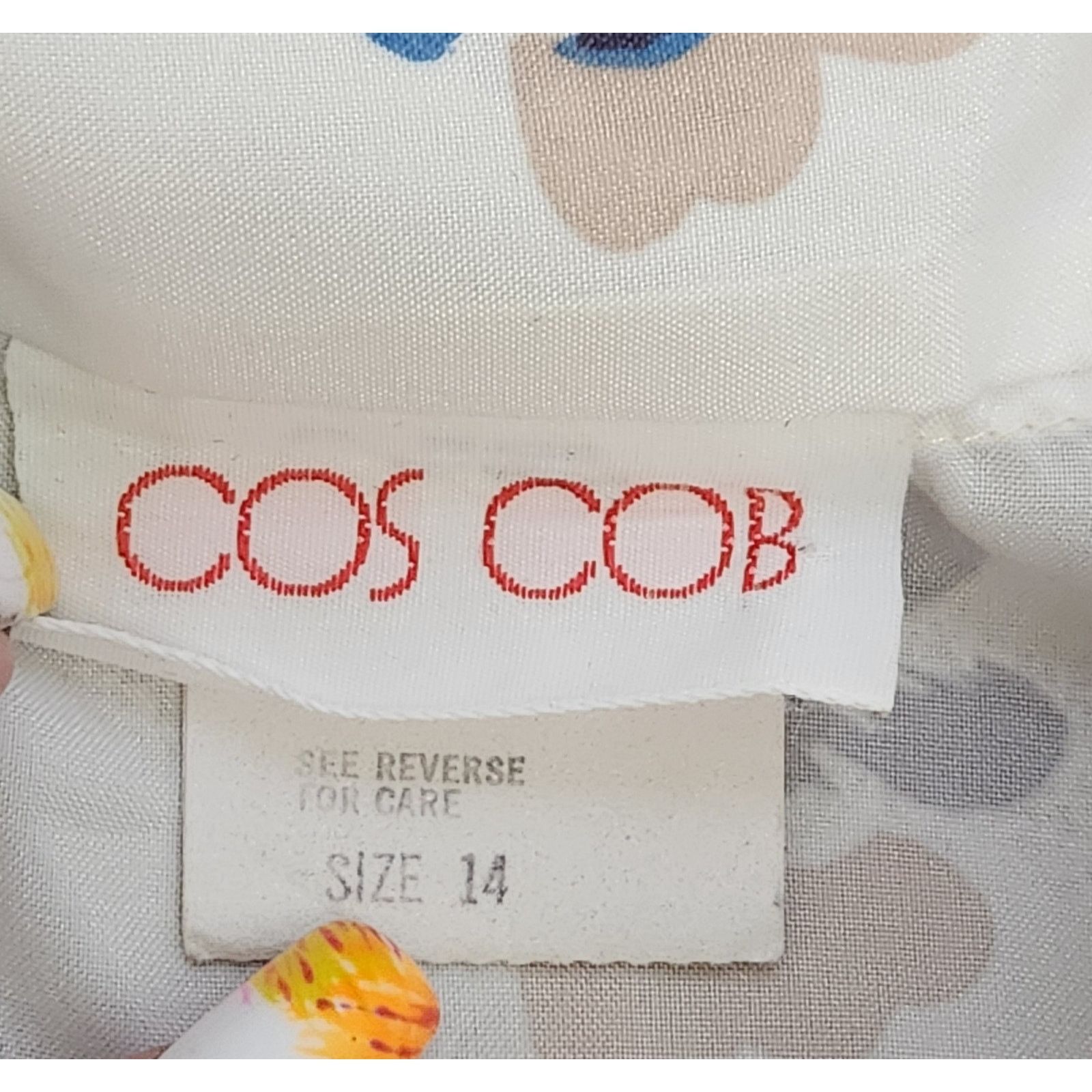 Other Vintage Cos Cob White Blue Floral Neck Tie Button Top 14 Size XL / US 12-14 / IT 48-50 - 6 Thumbnail