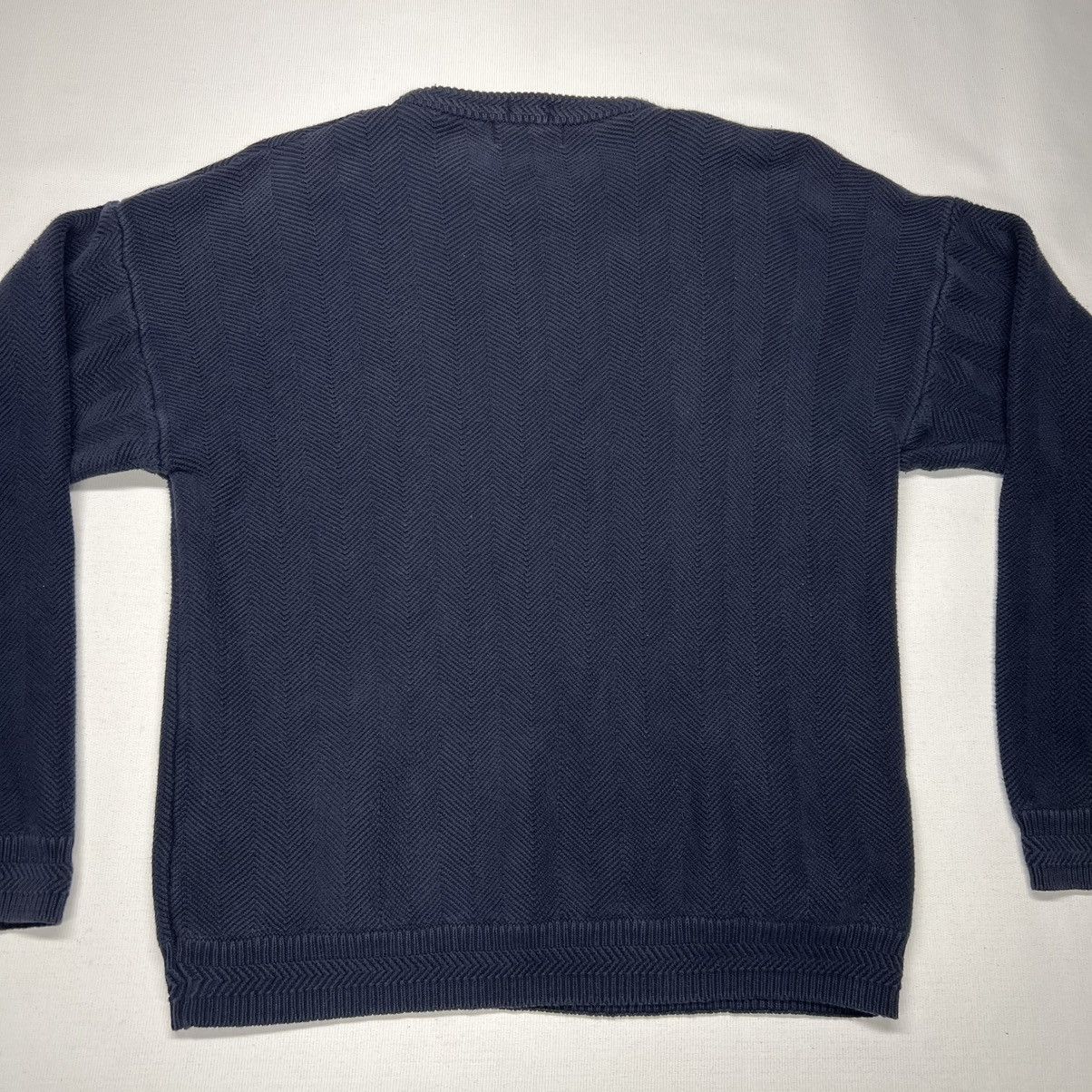 Chaps Ralph Lauren × Ralph Lauren × Vintage VTG Chaps Ralph Lauren Sweater Navy Blue Hand Framed Knit Size US XL / EU 56 / 4 - 10 Thumbnail