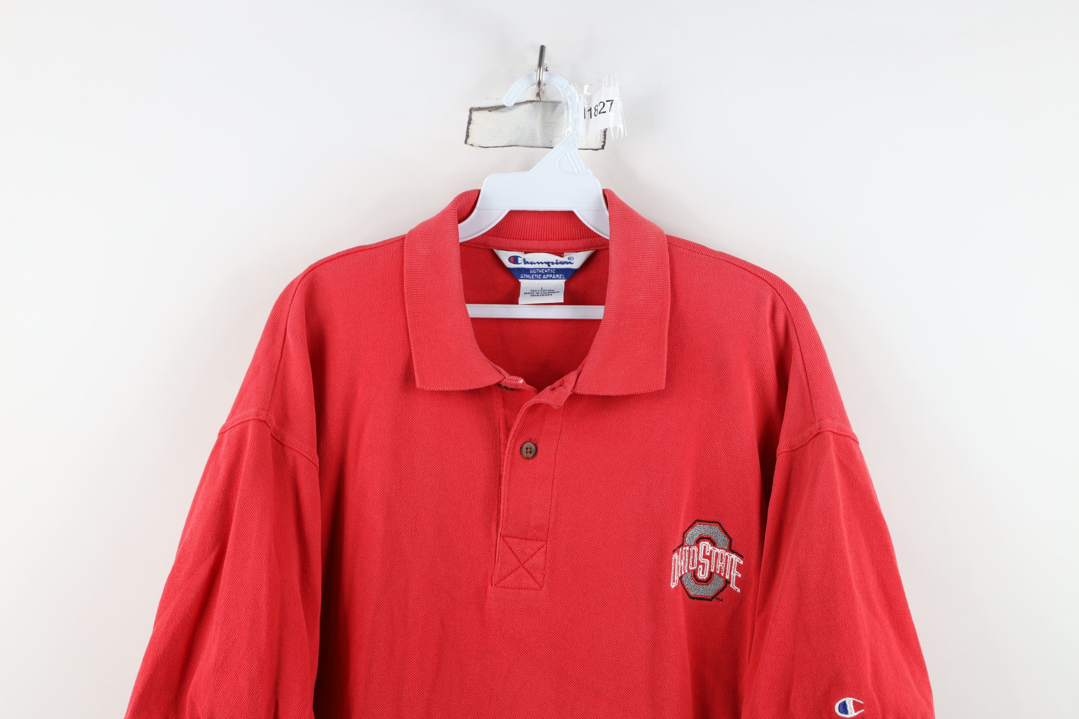 Champion Vintage 90s Champion Ohio State University Polo Shirt Red Size US L / EU 52-54 / 3 - 2 Thumbnail