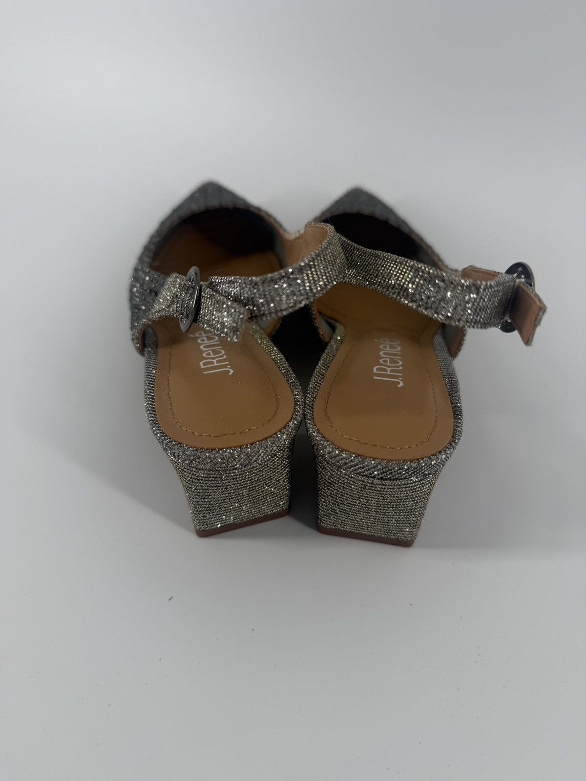 Other J Renee Pranil Pewter Silver Rhinestone Slingback Pumps Heel Size US 7 / IT 37 - 5 Thumbnail