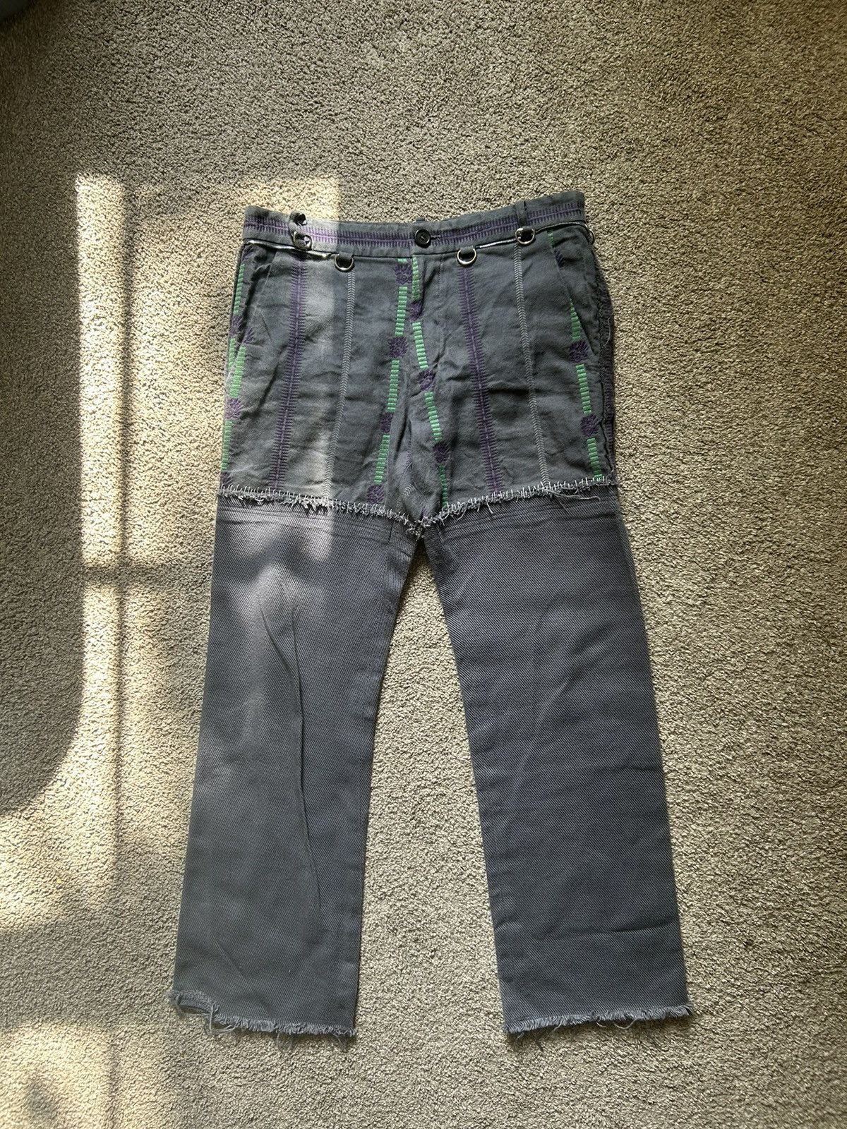 Image of Undercover Ss2003 Scab Hybrid Material Pants in Grey, Men's (Size 30)