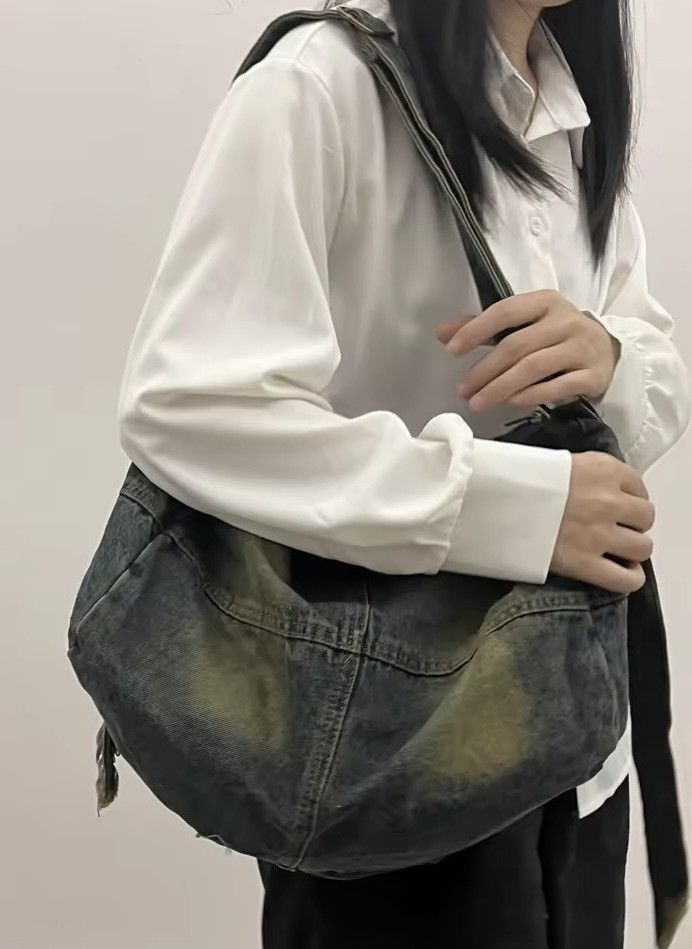 Other Dark Blue Denim Shoulder Bag Large Capacity Size ONE SIZE - 4 Thumbnail