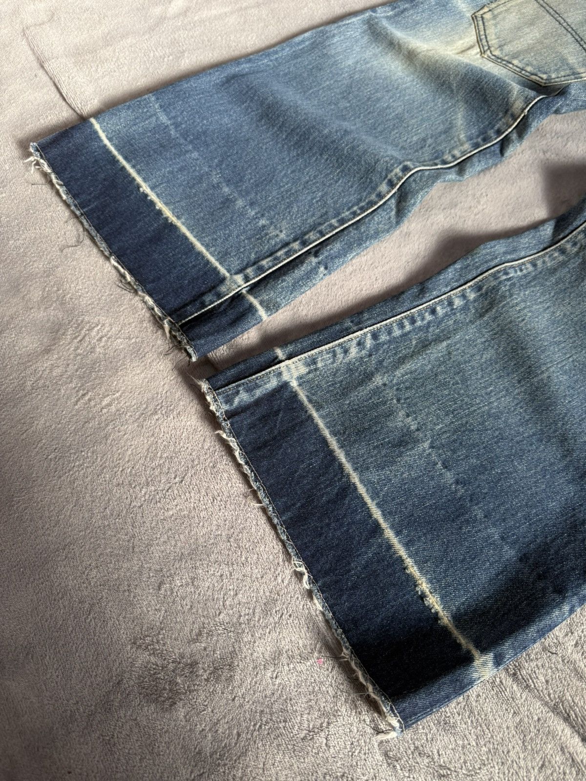 Big John × Vintage 70s Big John Talon Zipper Aging Distressed Mud Flared Jeans Size US 32 / EU 48 - 10 Thumbnail