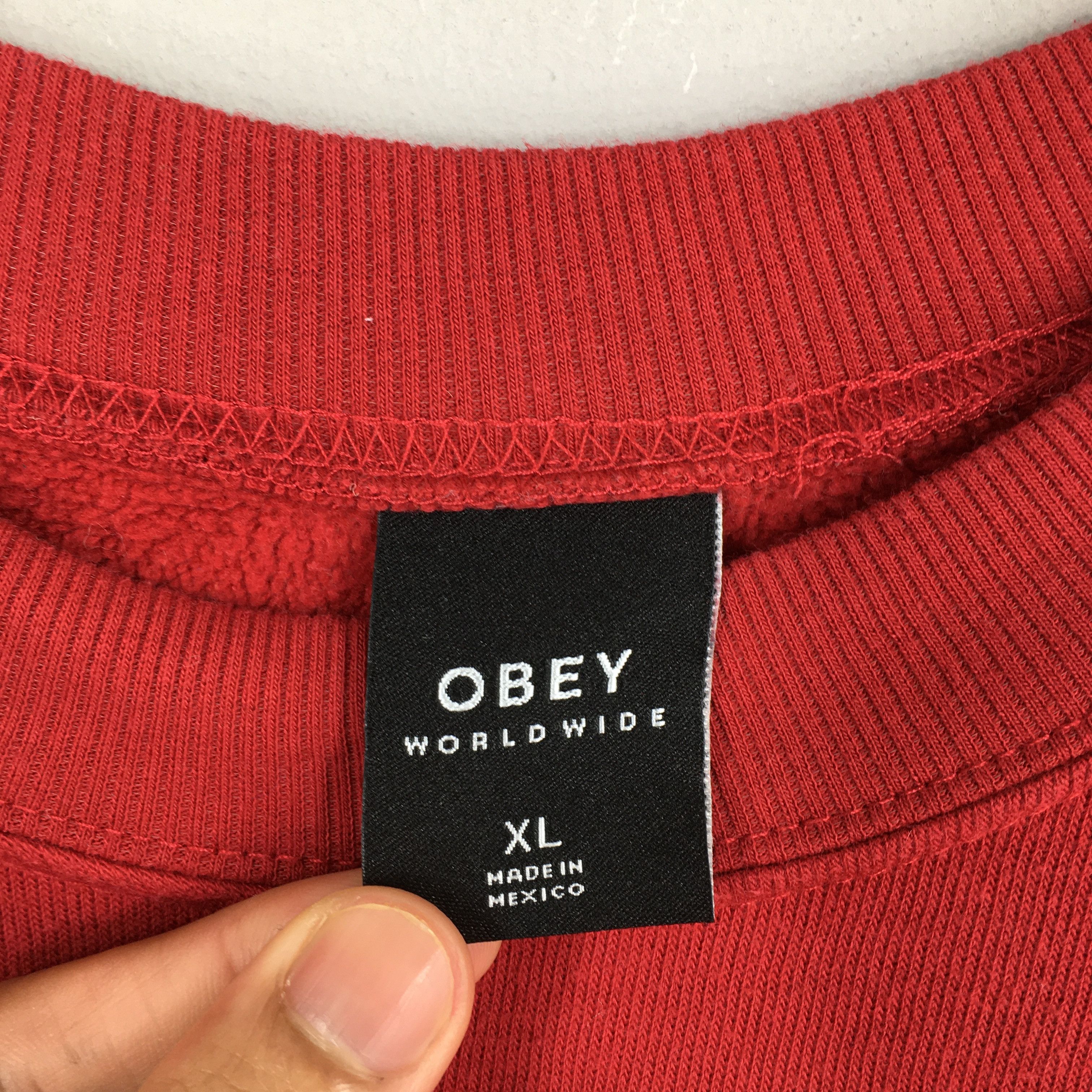 Obey × Vintage Vintage Obey Worldwide Logo Red Sweatshirt XLarge Size US XL / EU 56 / 4 - 7 Thumbnail