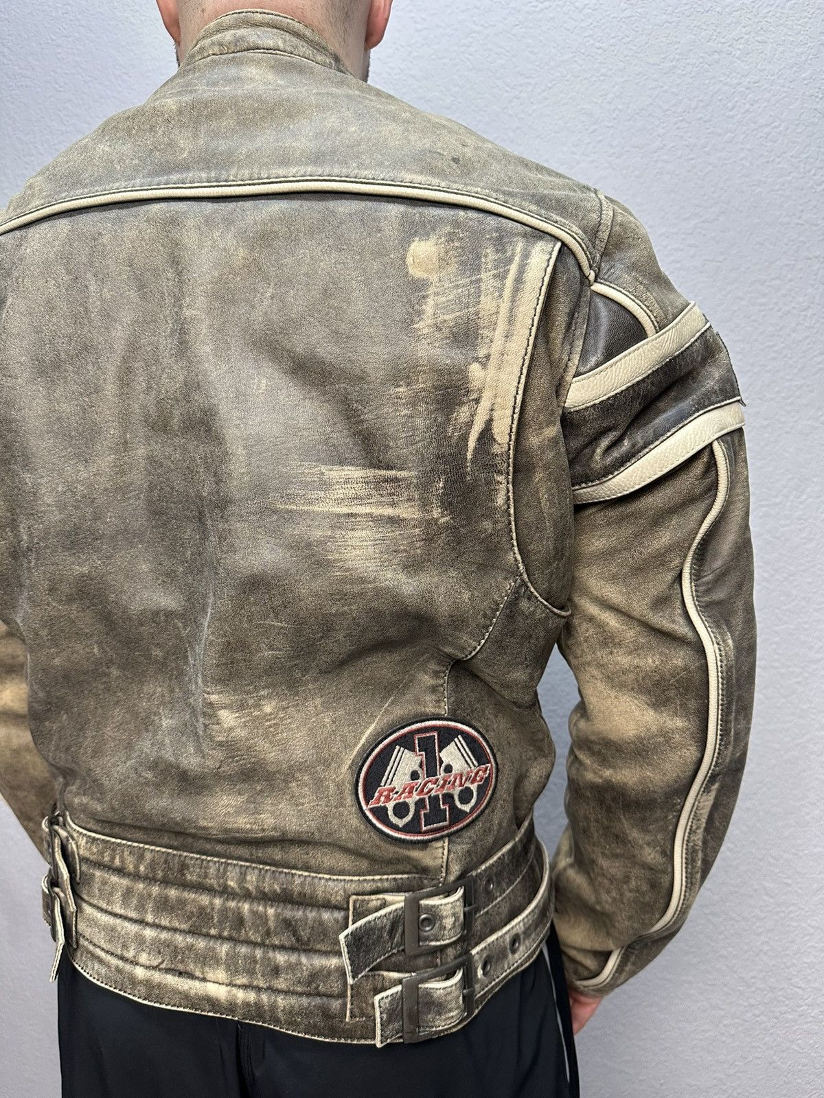 If Six Was Nine Vintage Racing Leather Jacket Biker Spirit Motors Y2K Size US L / EU 52-54 / 3 - 5 Thumbnail
