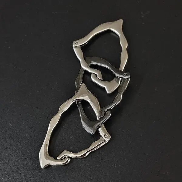 Jewelry Black and Silver Modern Chain Link Keychain Size ONE SIZE - 8 Thumbnail