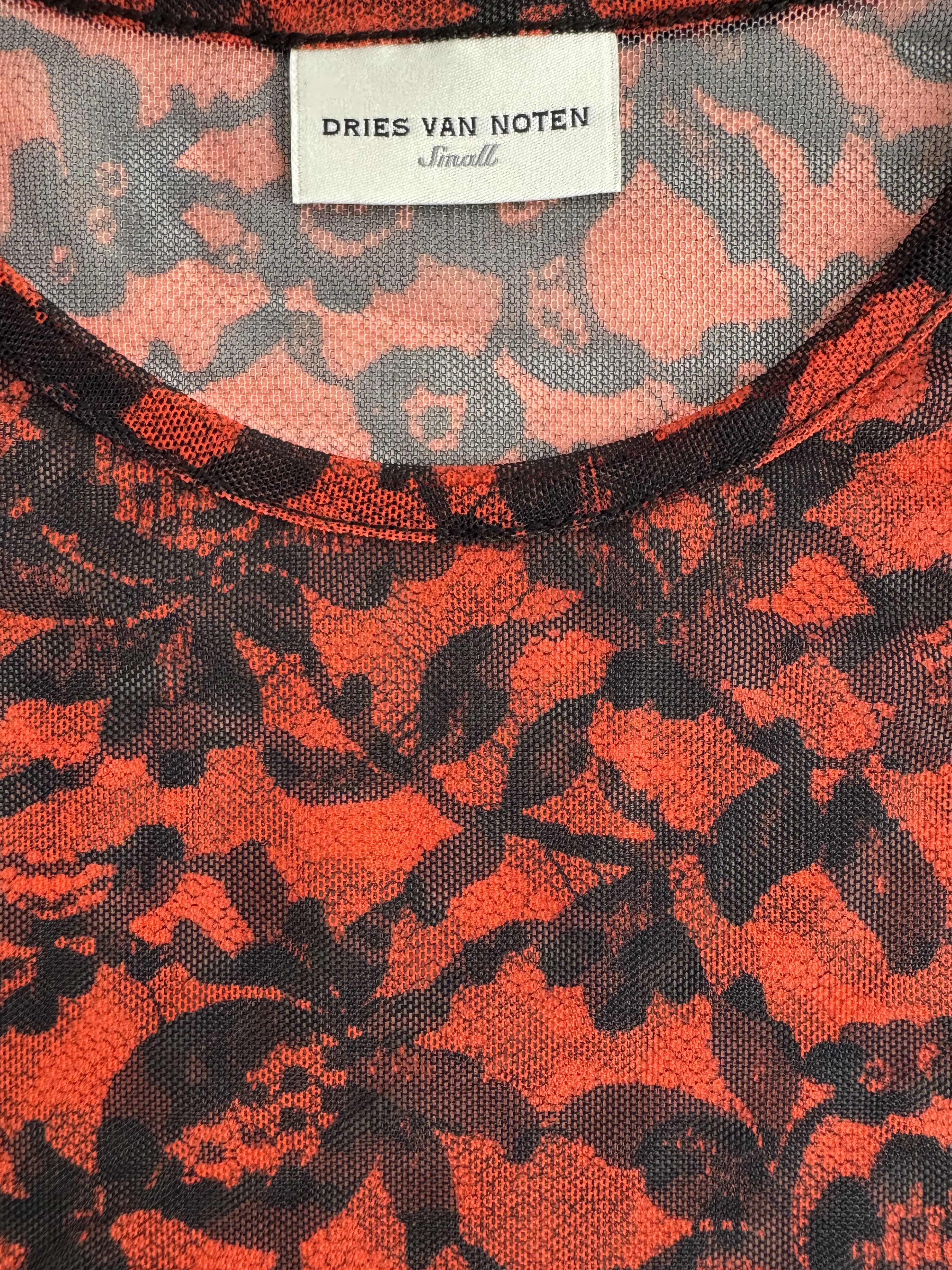 Dries Van Noten Floral Stretch Mesh Top Size S / US 4 / IT 40 - 5 Thumbnail