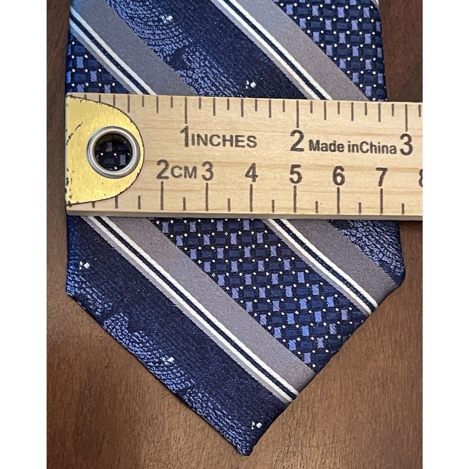 Pronto Uomo Pronto Uomo Blue Gray 100% Silk Men’s Neck Tie Made In China Size ONE SIZE - 4 Thumbnail