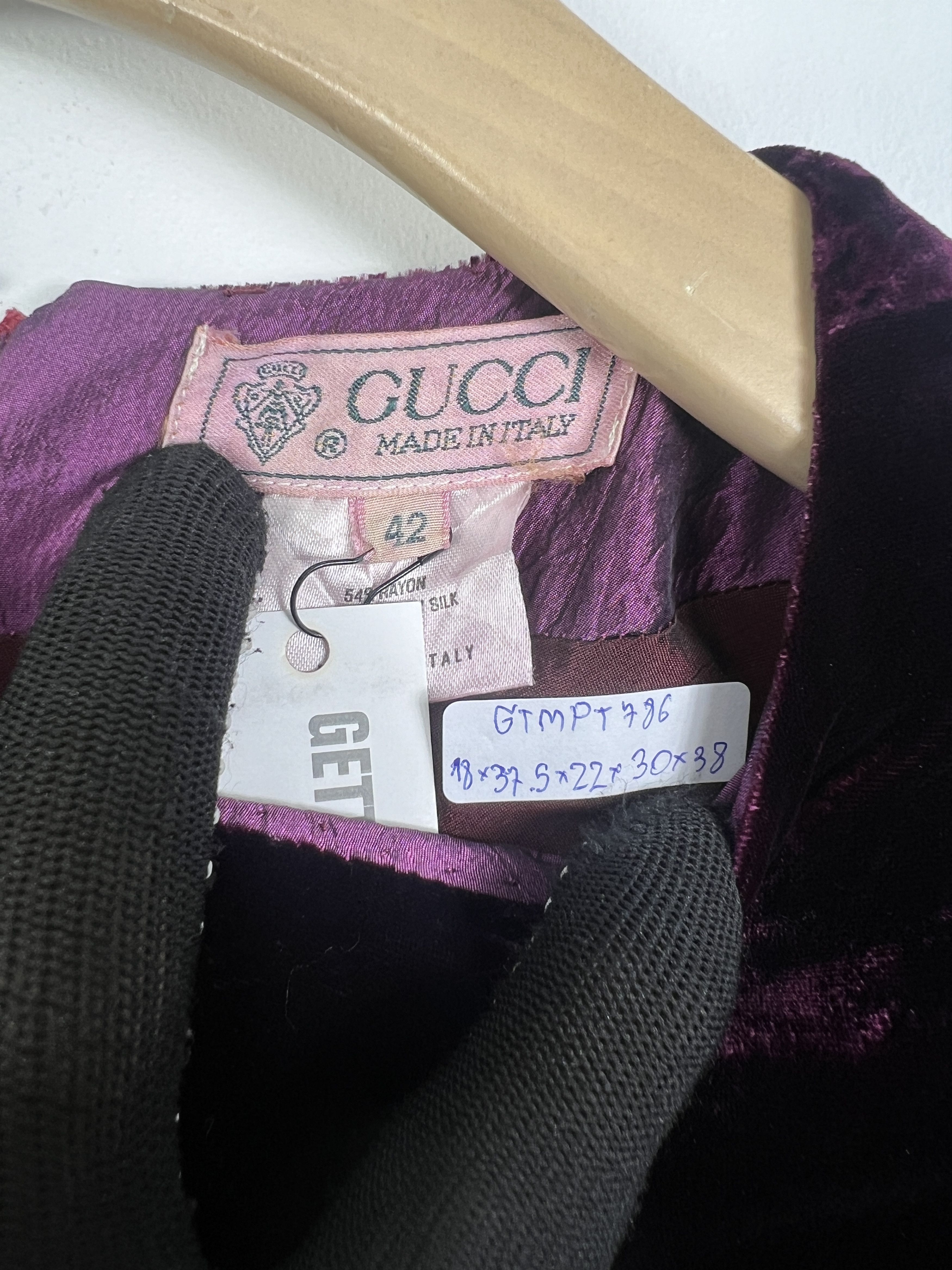 Gucci Vintage GUCCI Velvet A-line Dress (42) GTMPT786 Size M / US 6-8 / IT 42-44 - 2 Thumbnail