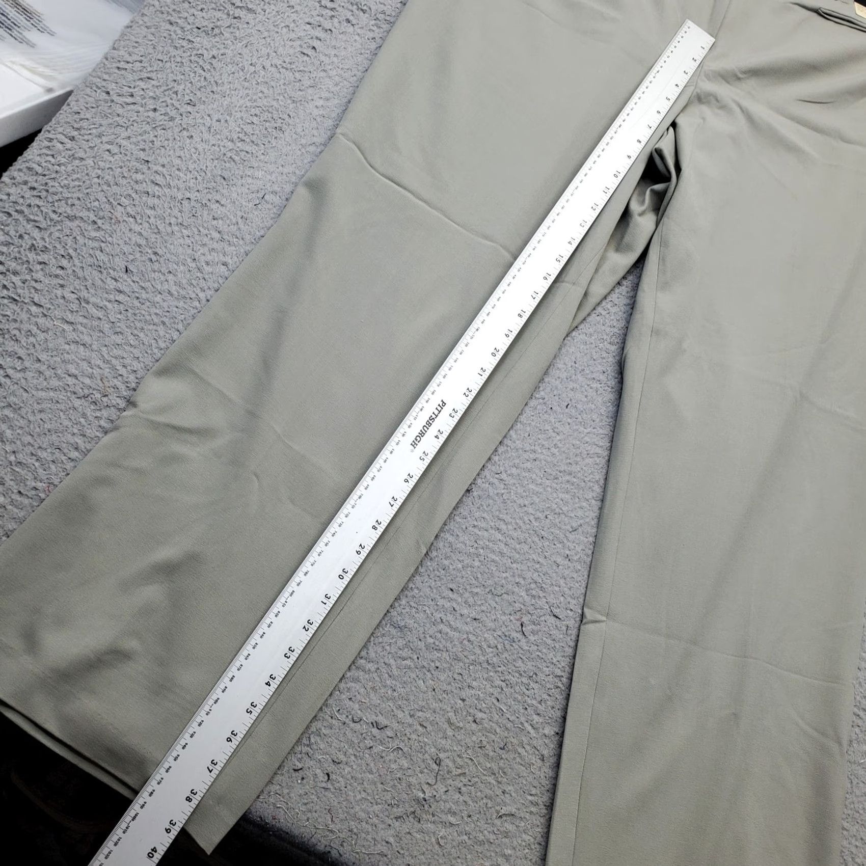 Vintage Lane Bryant Womens Pants 26 Tall Green Stretch Trouser Straight Leg Size 26" / US 2 / IT 38 - 3 Thumbnail