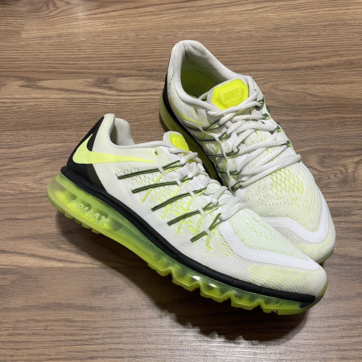 Nike Nike Air Max 2015 Running Shoes White Volt Green Size US 11 / EU 44 - 1 Thumbnail