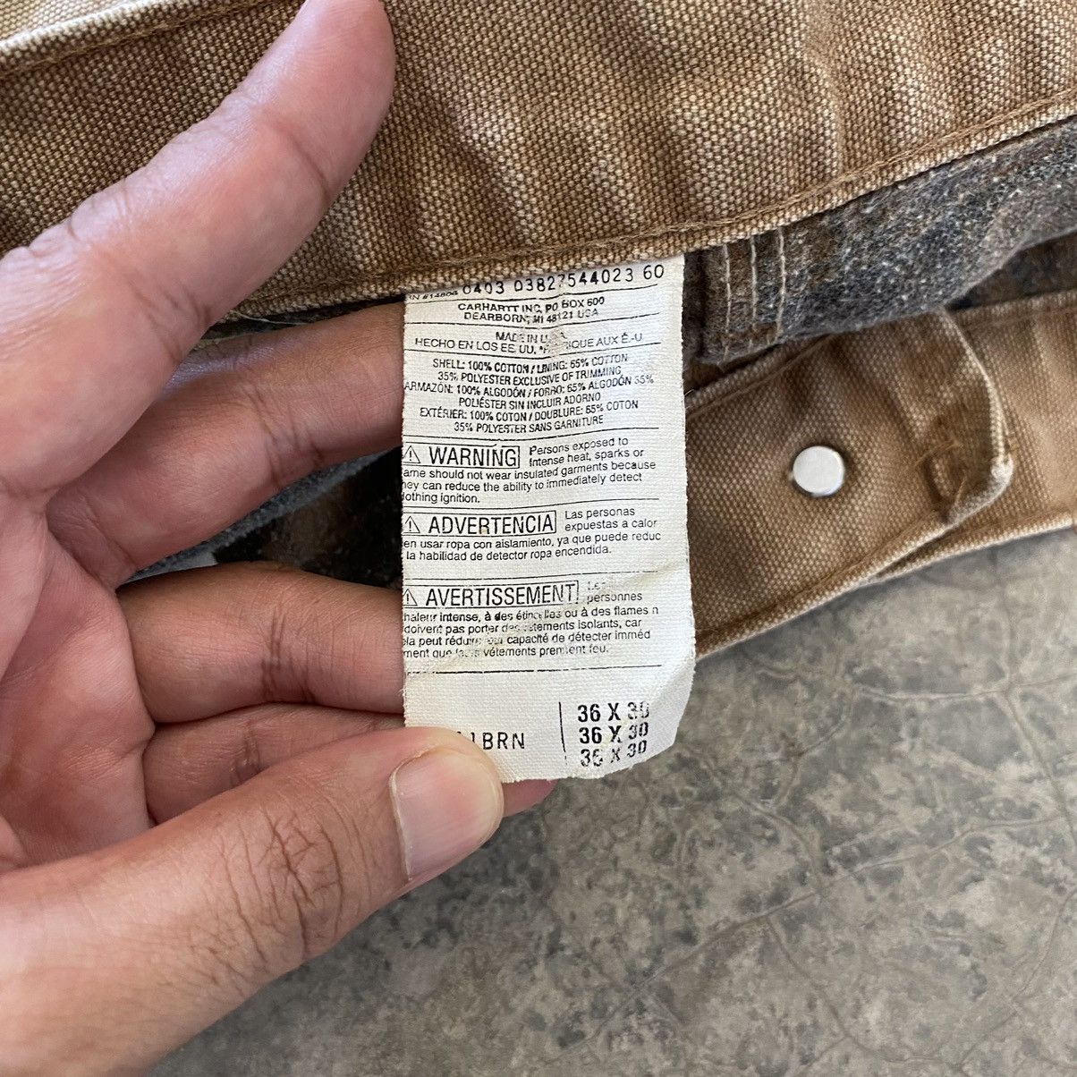 Carhartt VTG Carhartt Blanket Lined Distressed Dirty Carpenter Pants Size US 36 / EU 52 - 23 Thumbnail