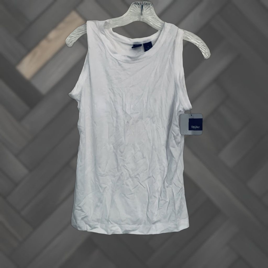 Mossimo Mossimo Tank Top White Sleeveless Women’s Size M Regular All Seasons Lightweight Sheer Spaghetti Strap Scoop Neck Pullover New With Tags Size M / US 6-8 / IT 42-44 - 1 Thumbnail