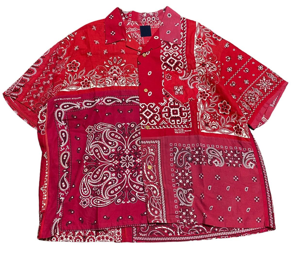 image of Visvim Indigo Camping Trailer Wallis Shirt S/s ４ in Red, Men's (Size XL)