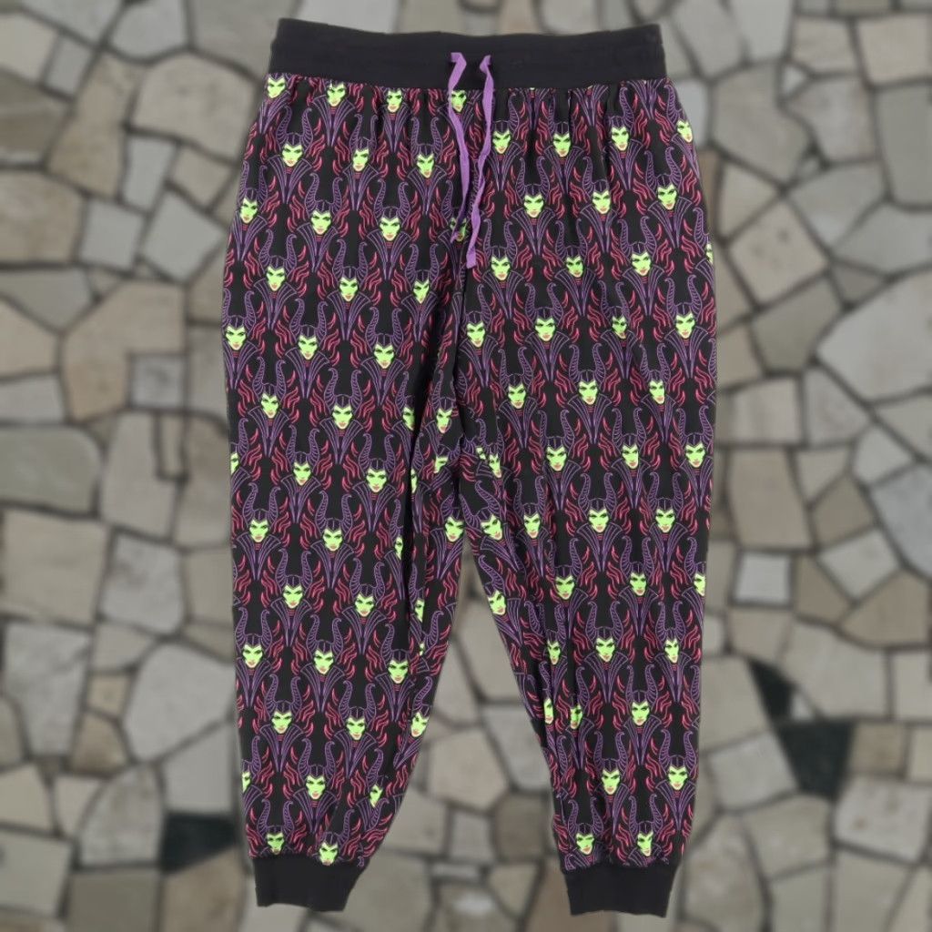 Disney Disney Sleepwear Maleficent Terry Jogger Pants Black All Over Print Women's XL Size 40" / US 18 - 1 Thumbnail