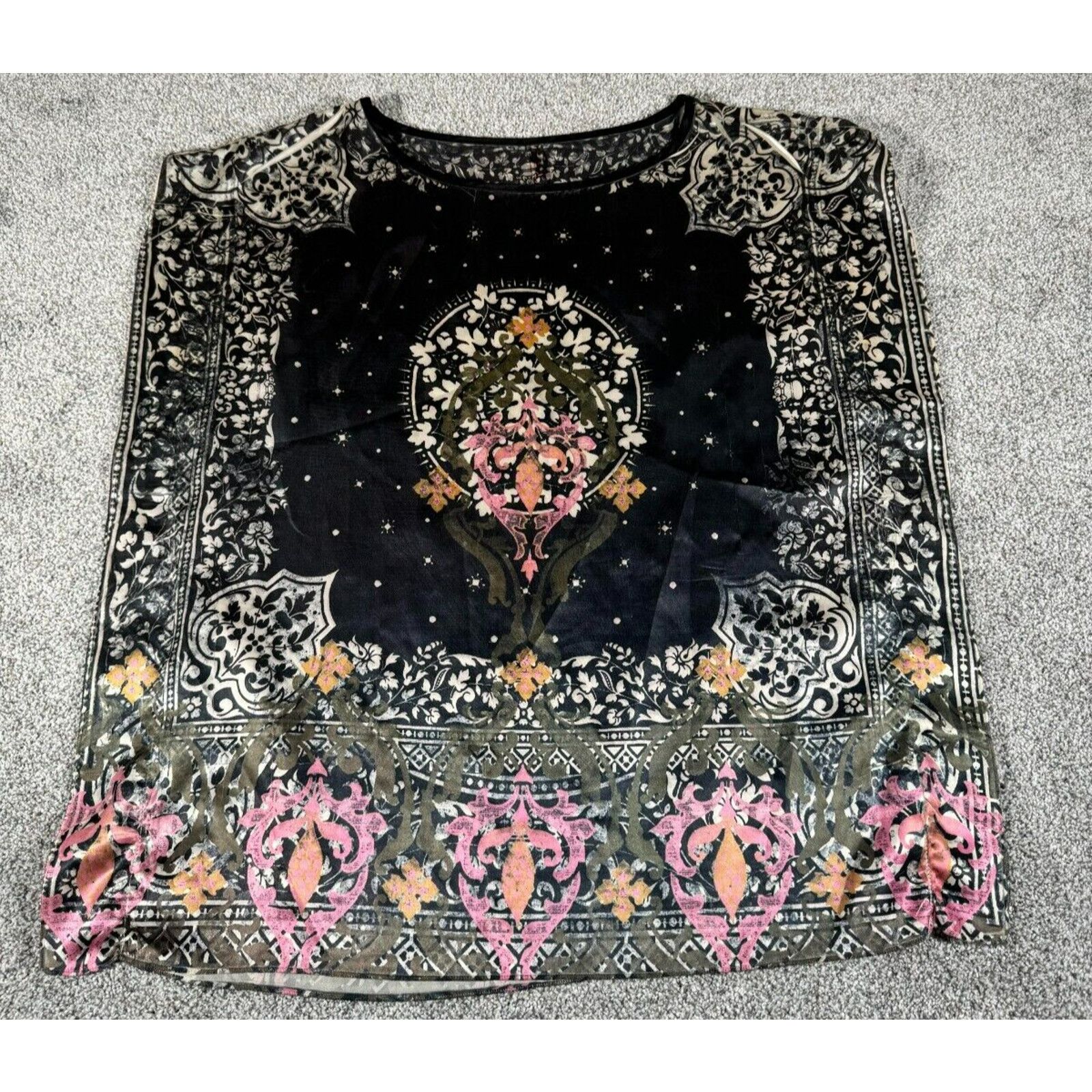 Other Whimsigoth Satin Top S Celestial Baroque Floral Witchy Boho Size S / US 4 / IT 40 - 1 Thumbnail