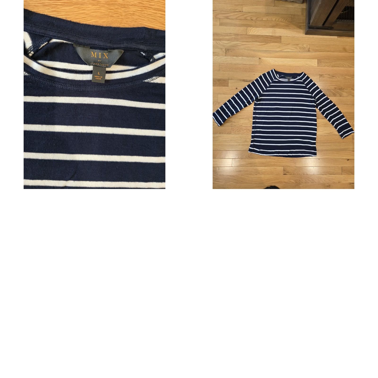 Vintage MIX by 41 Hawthorn Navy and White Striped Sweater L Women Pullover Long Sleeve Size L / US 10 / IT 46 - 8 Thumbnail
