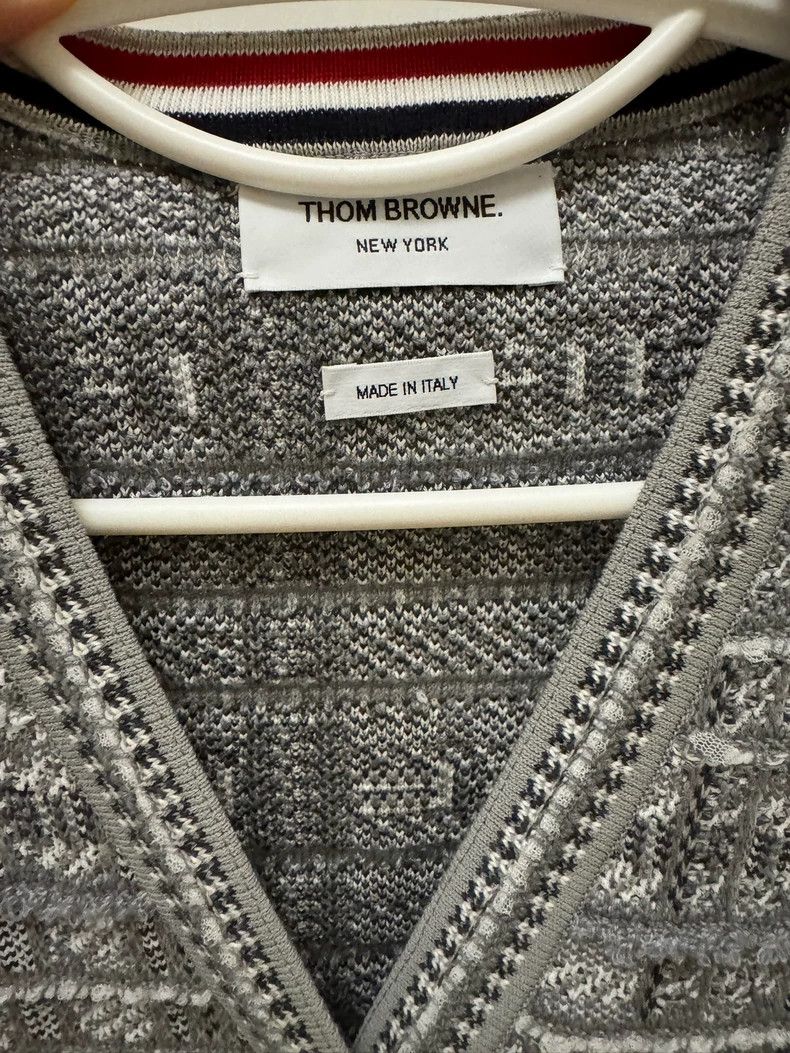 Thom Browne Thom Browne Gray small scented knit cardigan Size S / US 4 / IT 40 - 3 Thumbnail